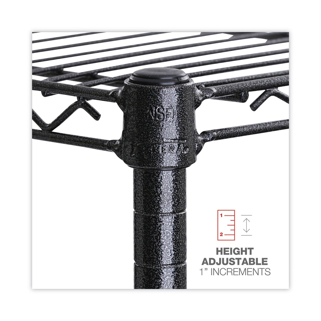 Alera All-Purpose Wire Shelving Starter Kit, Four-Shelf, 60w x 24d x 72h, Black Anthracite Plus