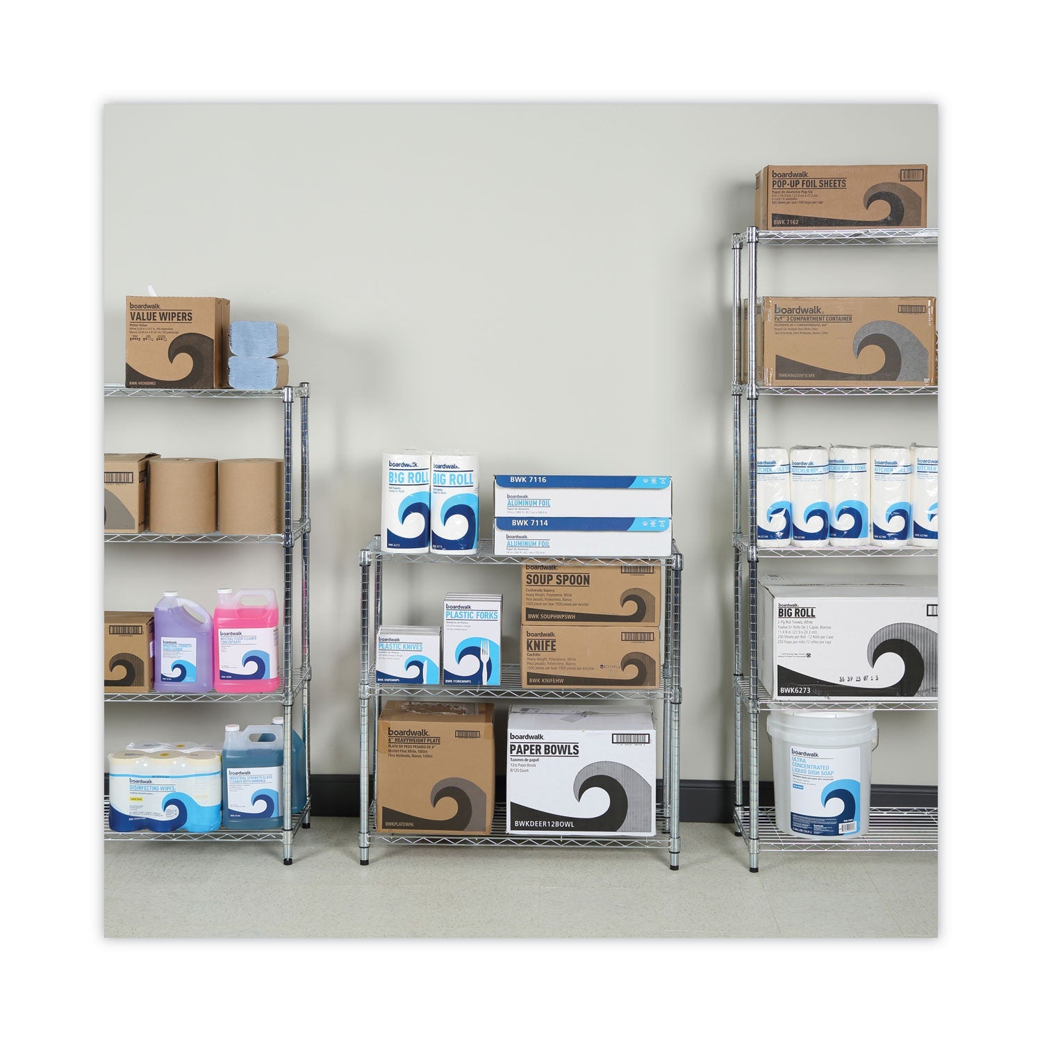 Alera Residential Wire Shelving, Three-Shelf, 36w x 14d x 36h, Silver