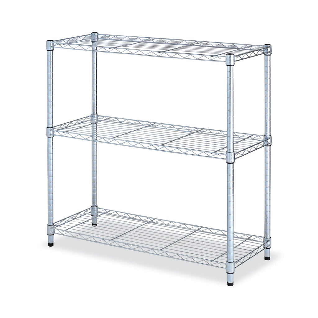 Alera Residential Wire Shelving, Three-Shelf, 36w x 14d x 36h, Silver