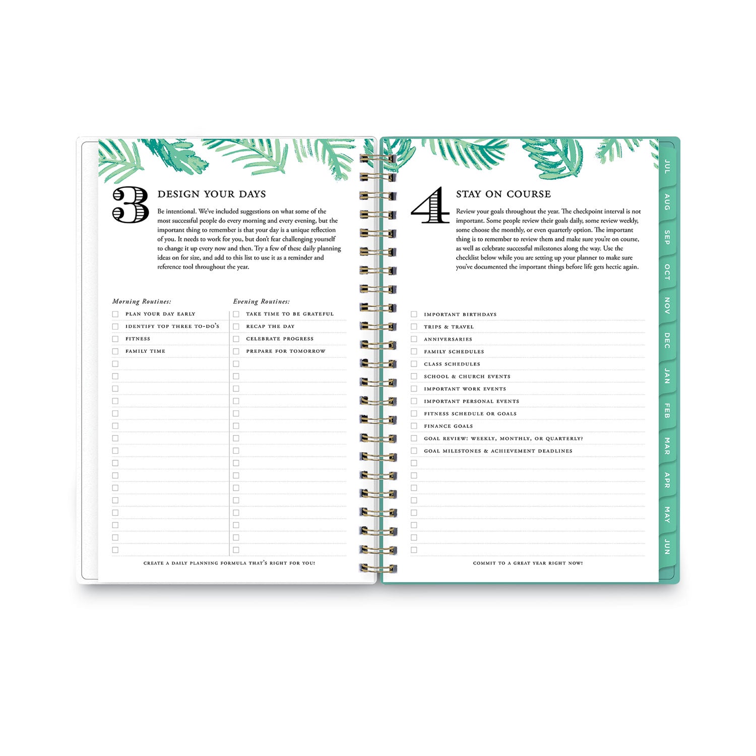 Blue Sky Day Designer Academic Year Weekly/Monthly Frosted Planner, Palms Artwork, 8 x 5, 12-Month (July-June): 2022-2023