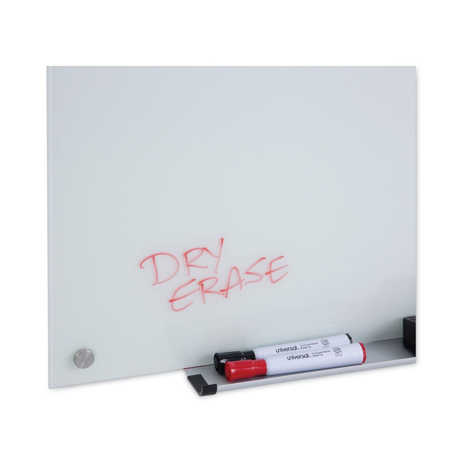 Universal Frameless Glass Marker Board, 36" x 24", White