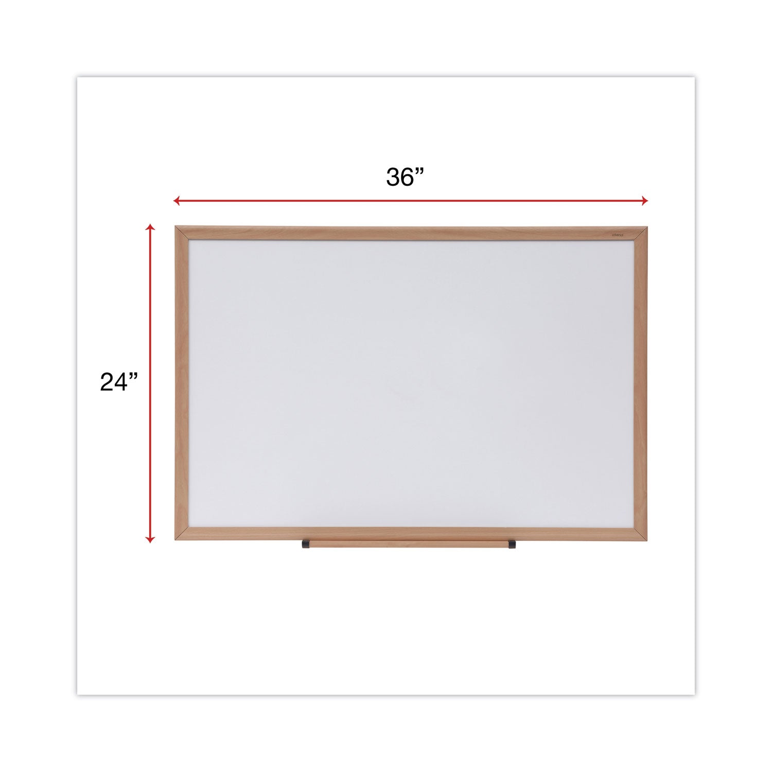 Universal Dry Erase Board, Melamine, 36 x 24, Oak Frame
