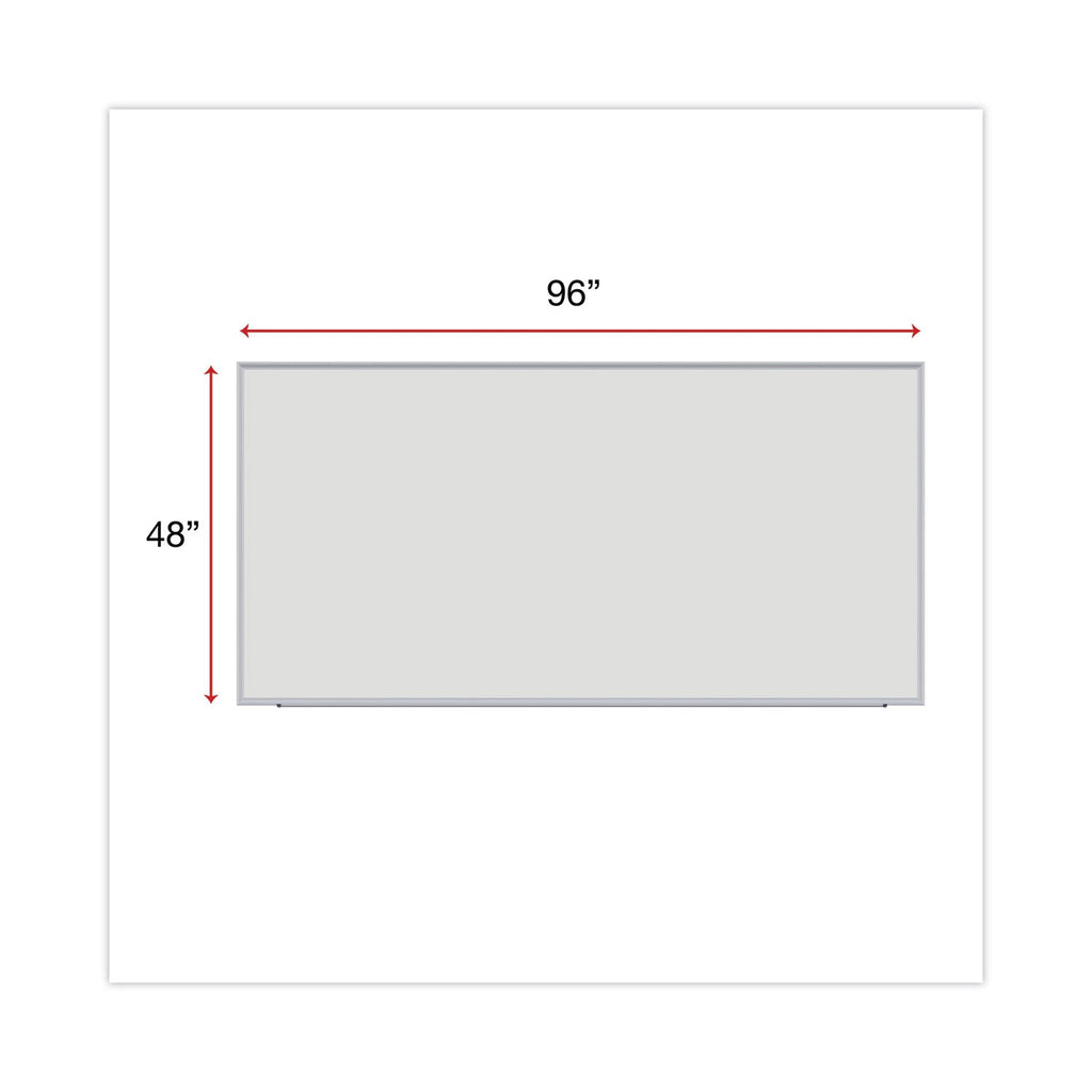 Universal Dry Erase Board, Melamine, 96 x 48, Satin-Finished Aluminum Frame