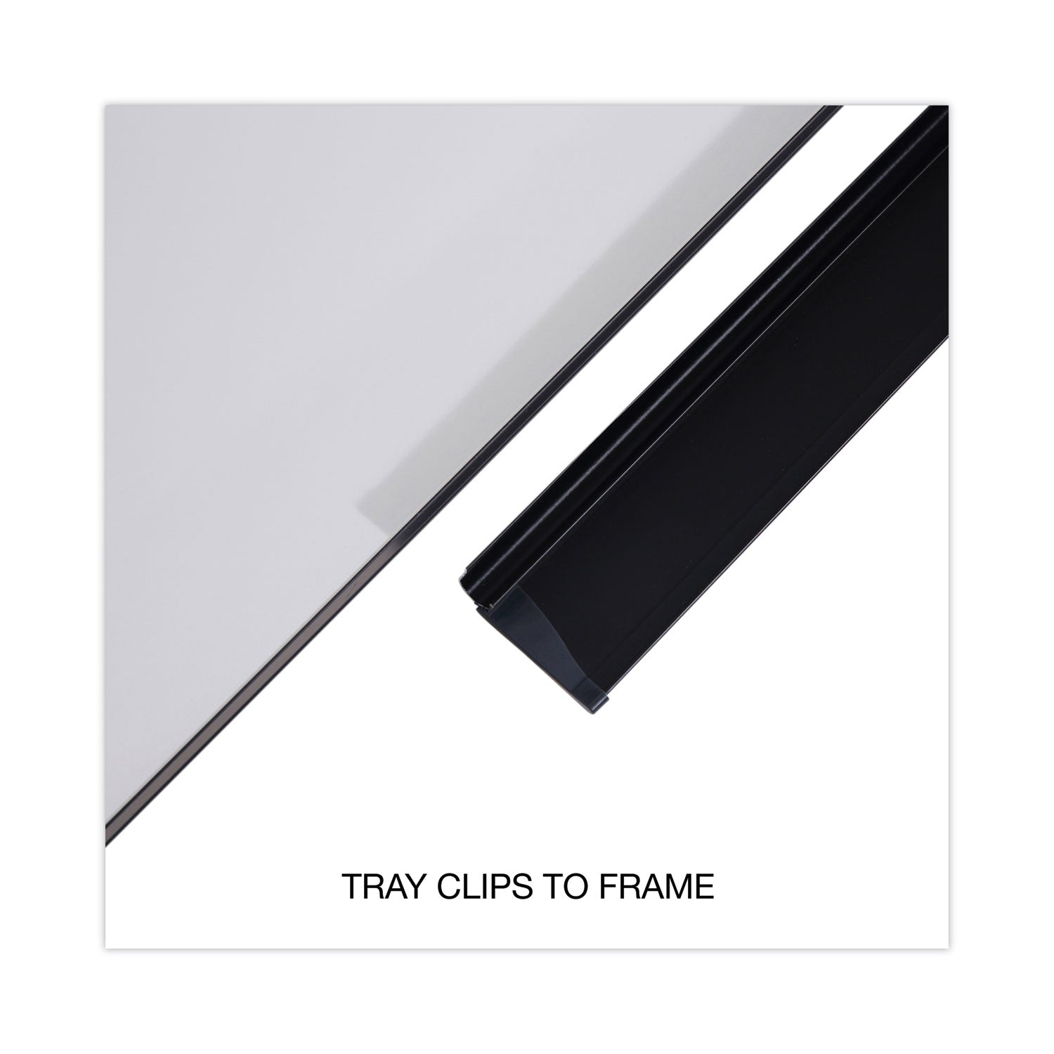 Universal Dry Erase Board, Melamine, 48 x 36, Black Frame