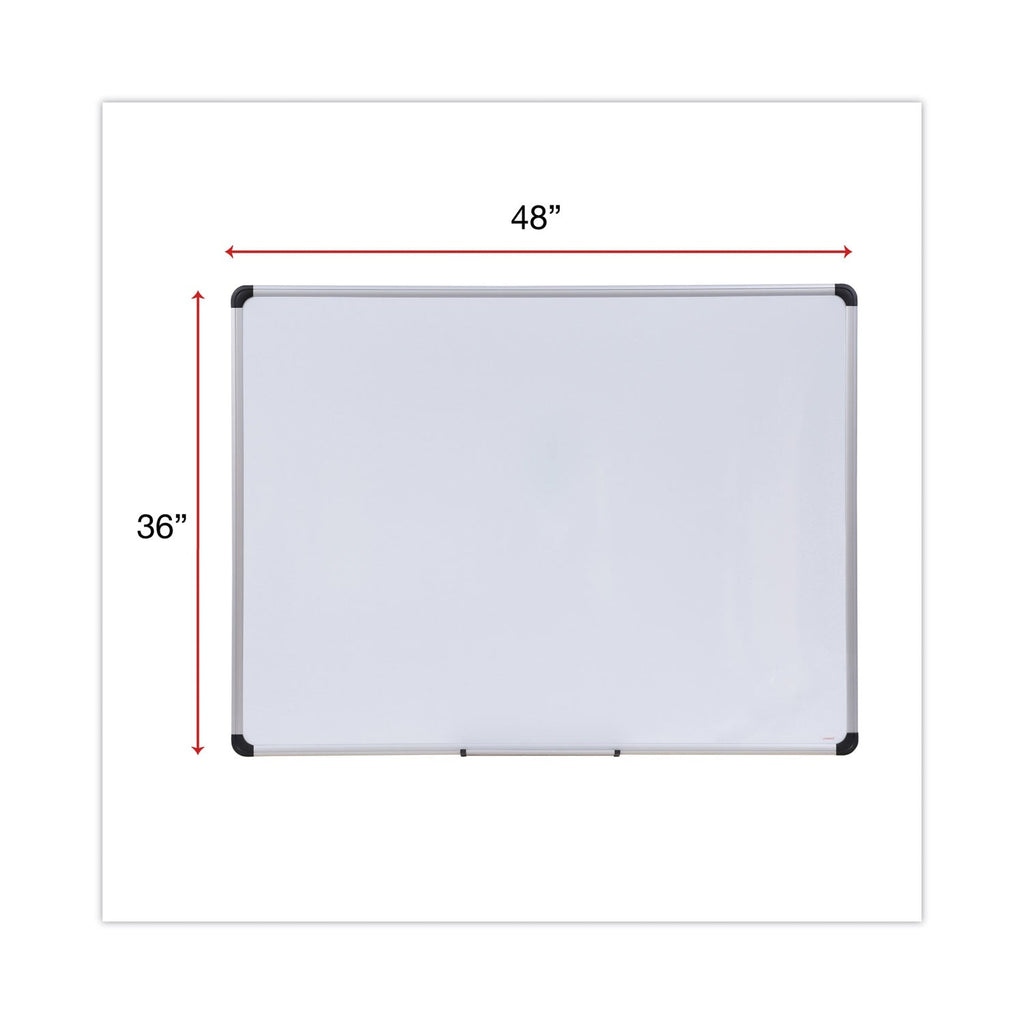 Universal Magnetic Steel Dry Erase Board, 48 x 36, White, Aluminum Frame