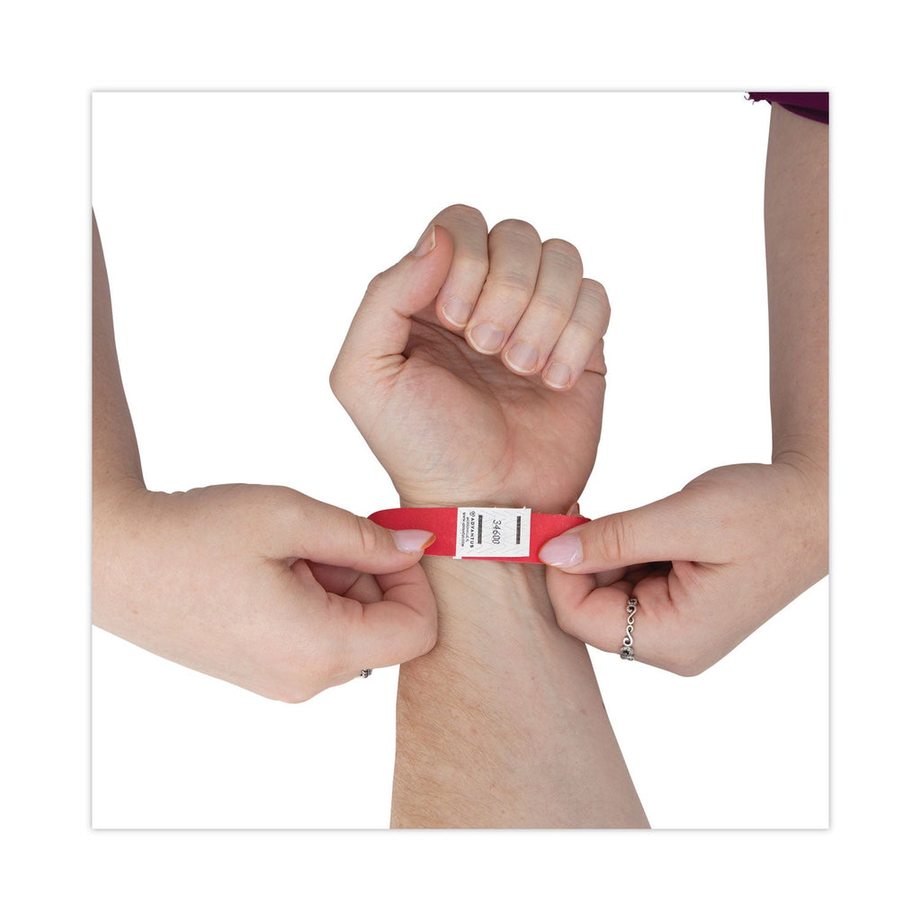 Advantus Crowd Management Wristbands, Sequentially Numbered, 9.75" x 0.75", Red, 500/Pack
