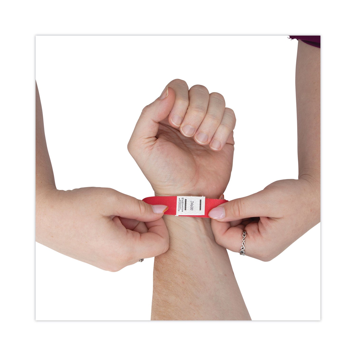 Advantus Crowd Management Wristbands, Sequentially Numbered, 9.75" x 0.75", Red, 500/Pack