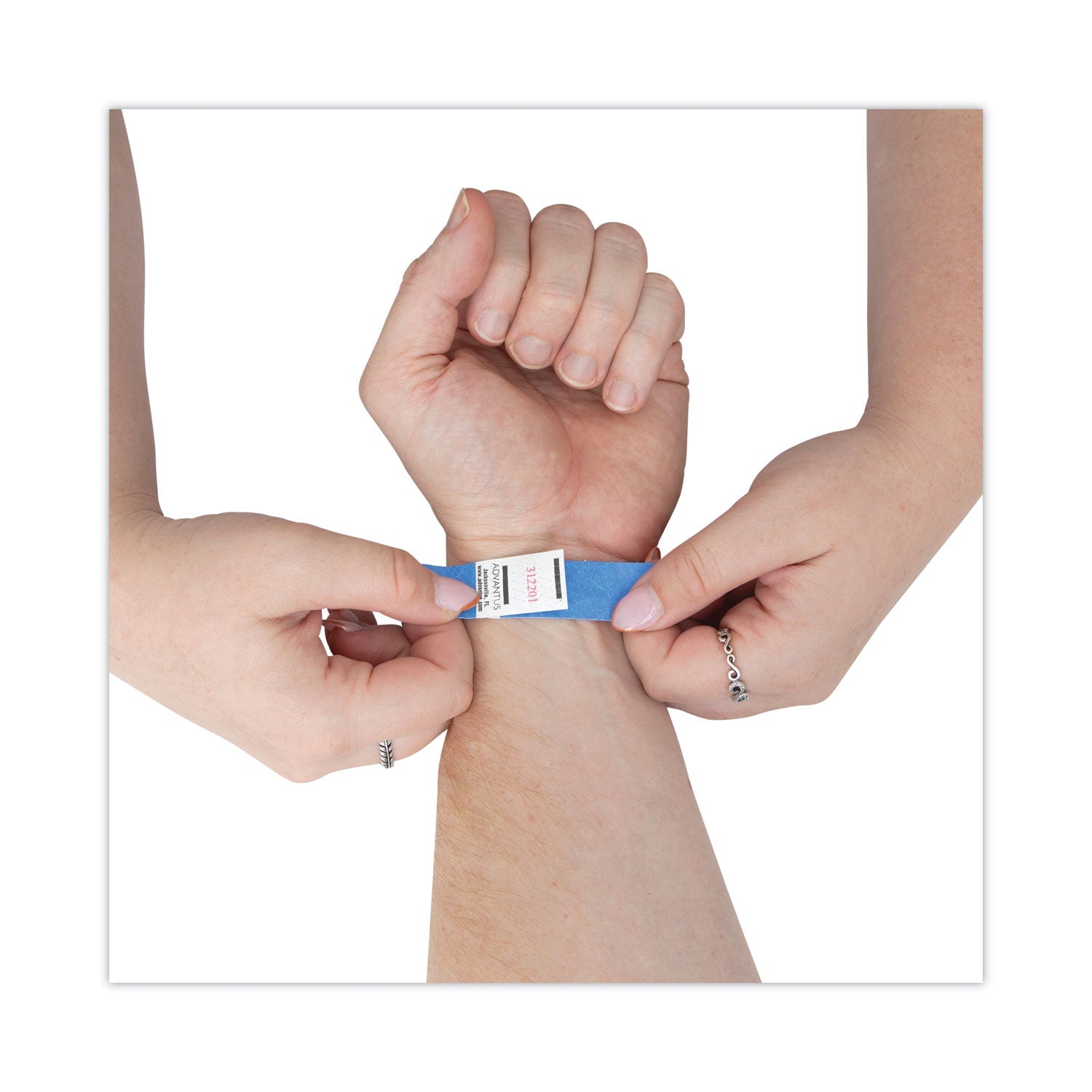 Advantus Crowd Management Wristbands, Sequentially Numbered, 9.75" x 0.75", Blue, 500/Pack