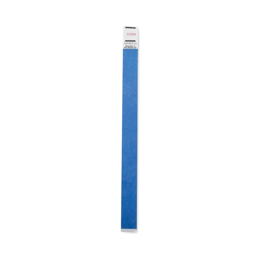 Advantus Crowd Management Wristbands, Sequentially Numbered, 10" x 0.75", Blue, 100/Pack