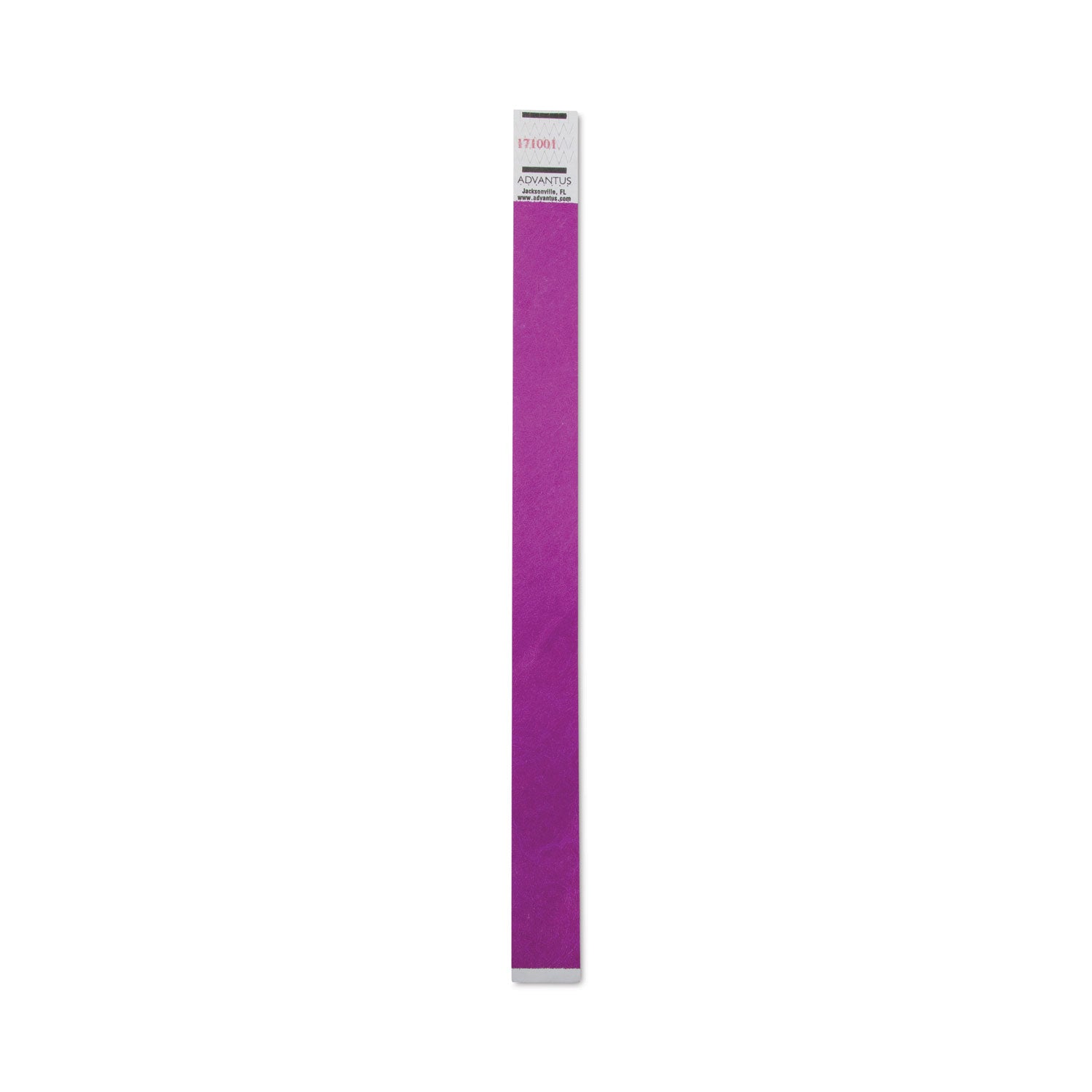 Advantus Crowd Management Wristbands, Sequentially Numbered, 9.75" x 0.75", Purple, 100/Pack
