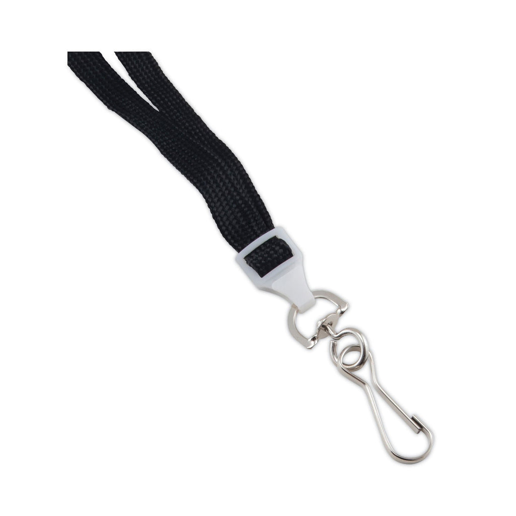 Advantus Recycled Breakaway Lanyard, Plastic J-Hook Fastener, 36" Long, Black, 10/Box