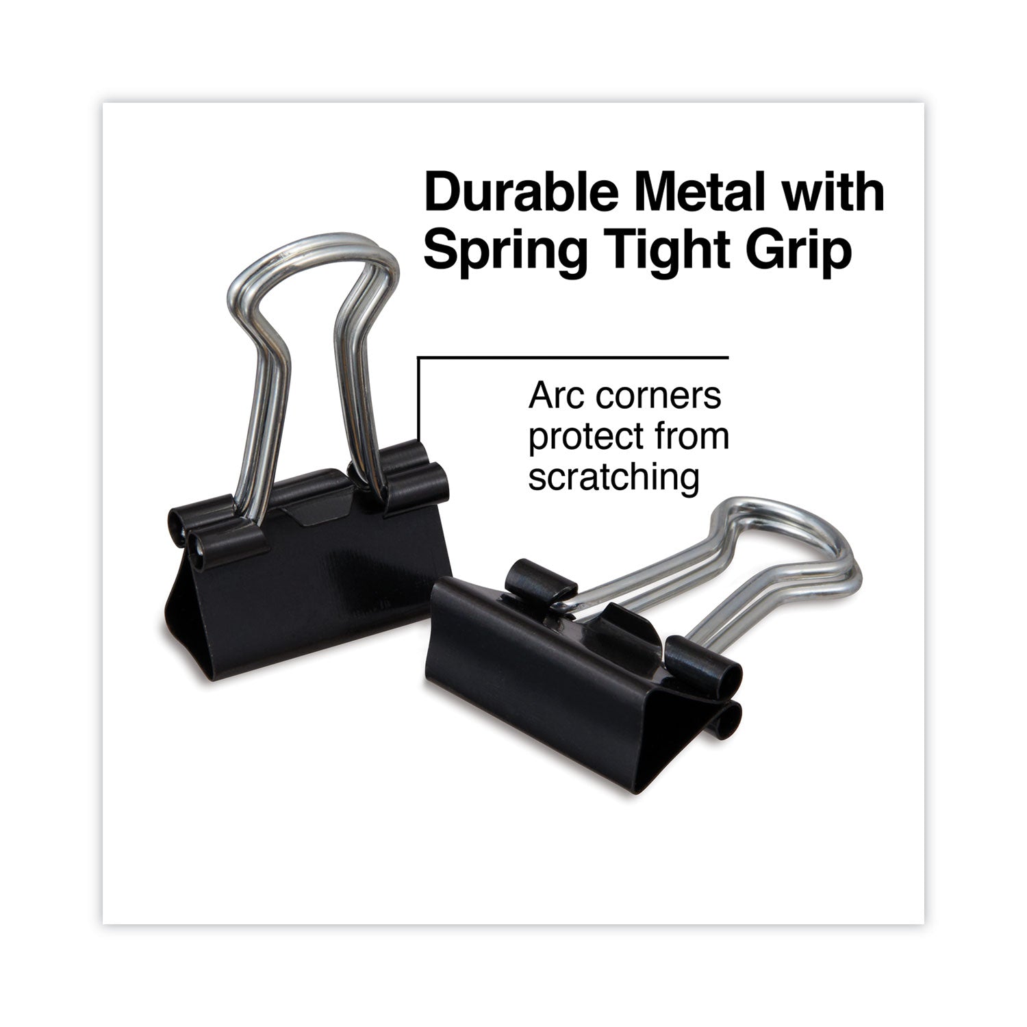 Universal Binder Clips, Mini, Black/Silver, 12/Box