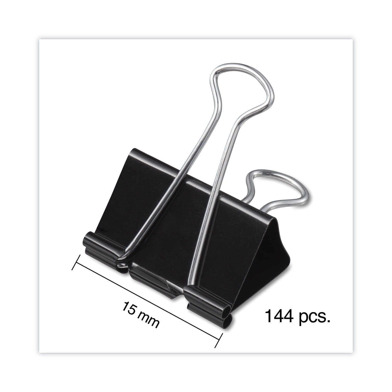 Universal Binder Clip Zip-Seal Bag Value Pack, Mini, Black/Silver, 144/Pack