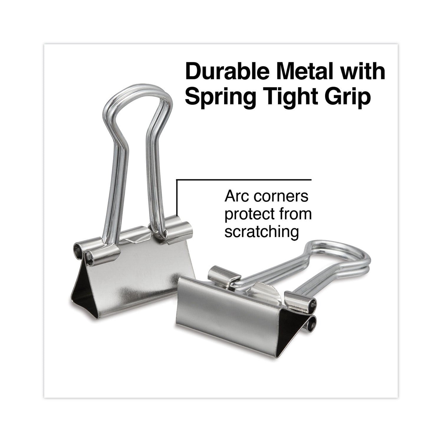 Universal Binder Clips with Storage Tub, Small, Silver, 40/Pack