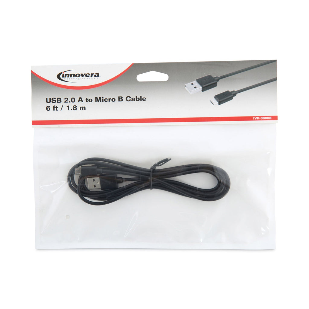 Innovera USB to Micro USB Cable, 6 ft, Black