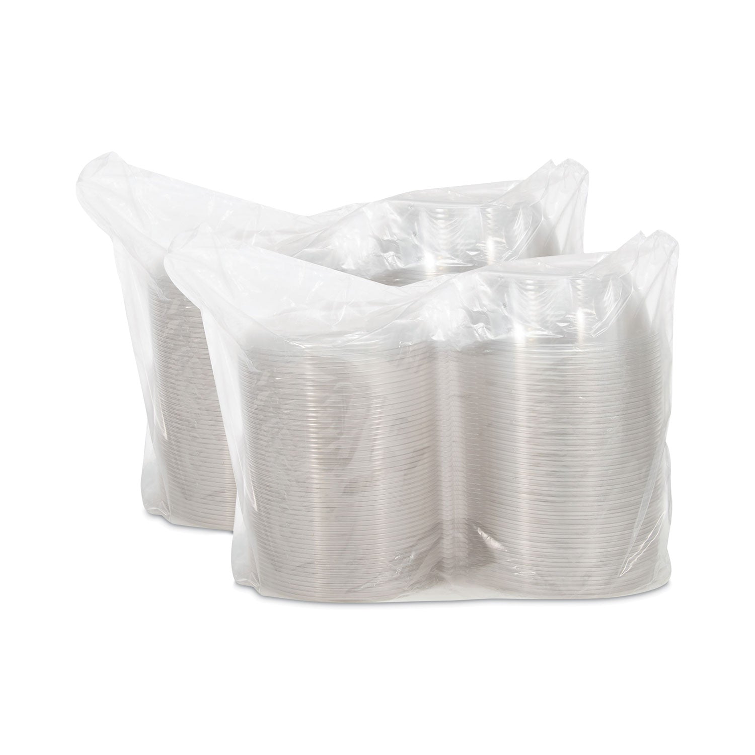 Dart Tamper-Resistant, Tamper-Evident Bowls with Dome Lid, 48 oz, 8.9" Diameter x 3.4"h, Clear, Plastic, 100/Carton