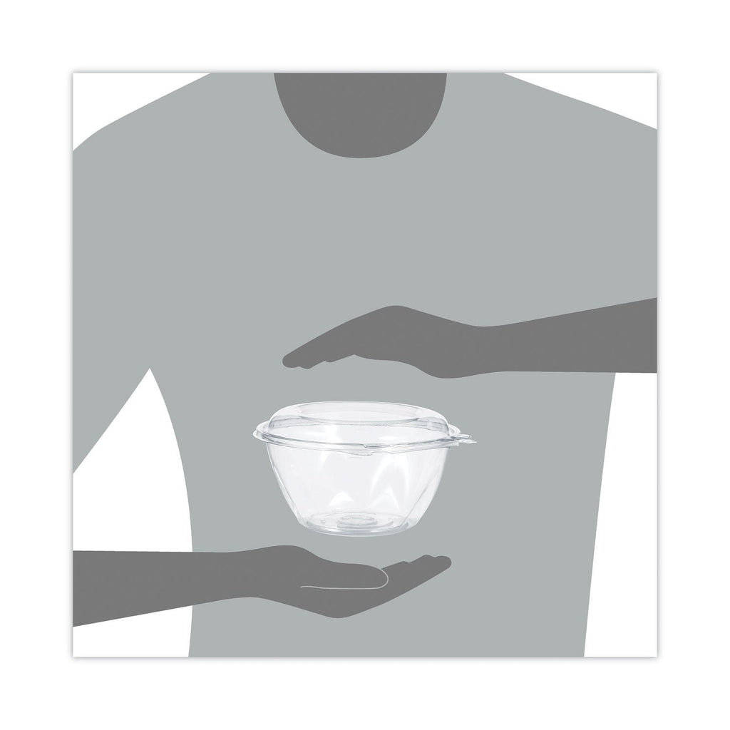 Dart Tamper-Resistant, Tamper-Evident Bowls with Dome Lid, 32 oz, 7" Diameter x 3.4"h, Clear, Plastic, 150/Carton