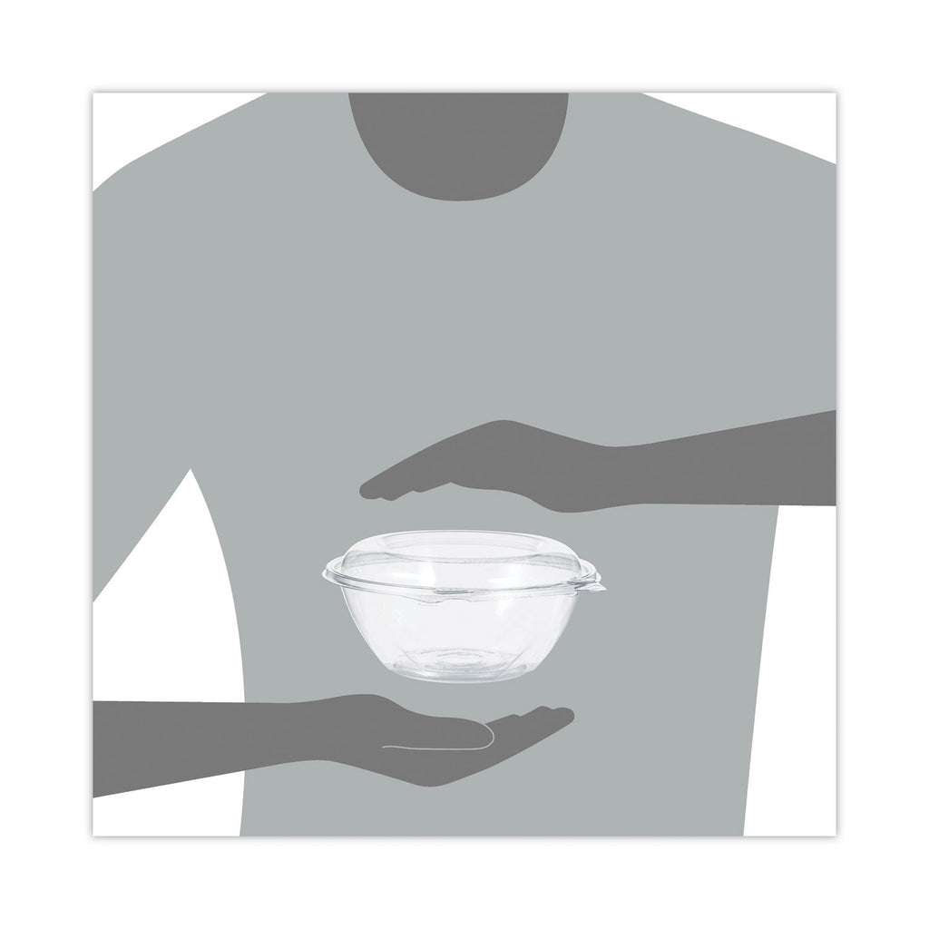 Dart Tamper-Resistant, Tamper-Evident Bowls with Dome Lid, 24 oz, 7" Diameter x 3.1"h, Clear, Plastic, 150/Carton