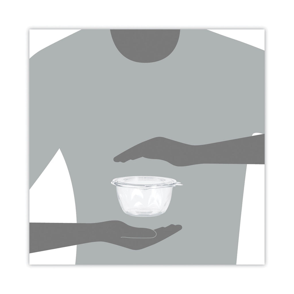 Dart Tamper-Resistant, Tamper-Evident Bowls with Flat Lid, 16 oz, 5.5" Diameter x 2.7"h, Clear, Plastic, 240/Carton