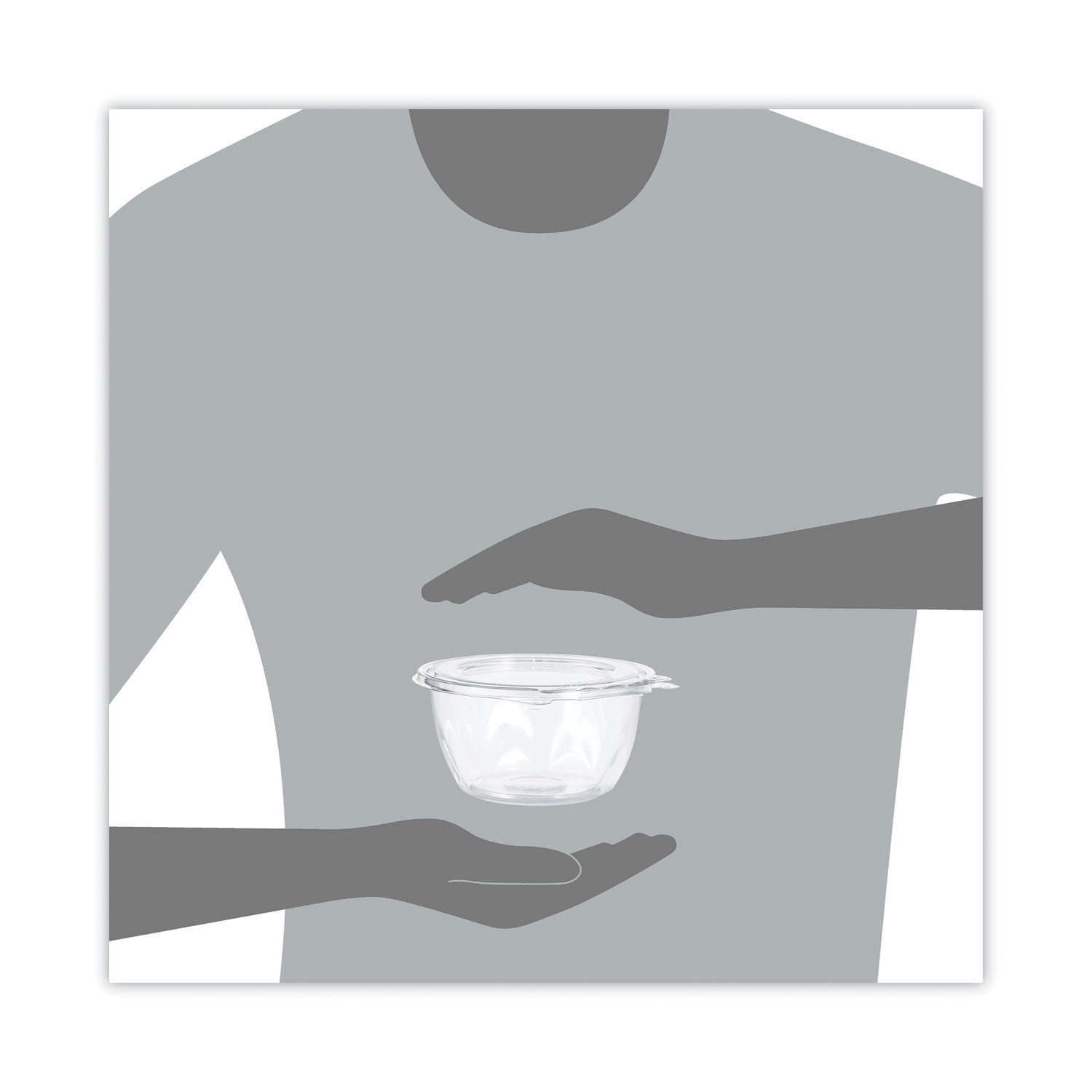 Dart Tamper-Resistant, Tamper-Evident Bowls with Flat Lid, 16 oz, 5.5" Diameter x 2.7"h, Clear, Plastic, 240/Carton