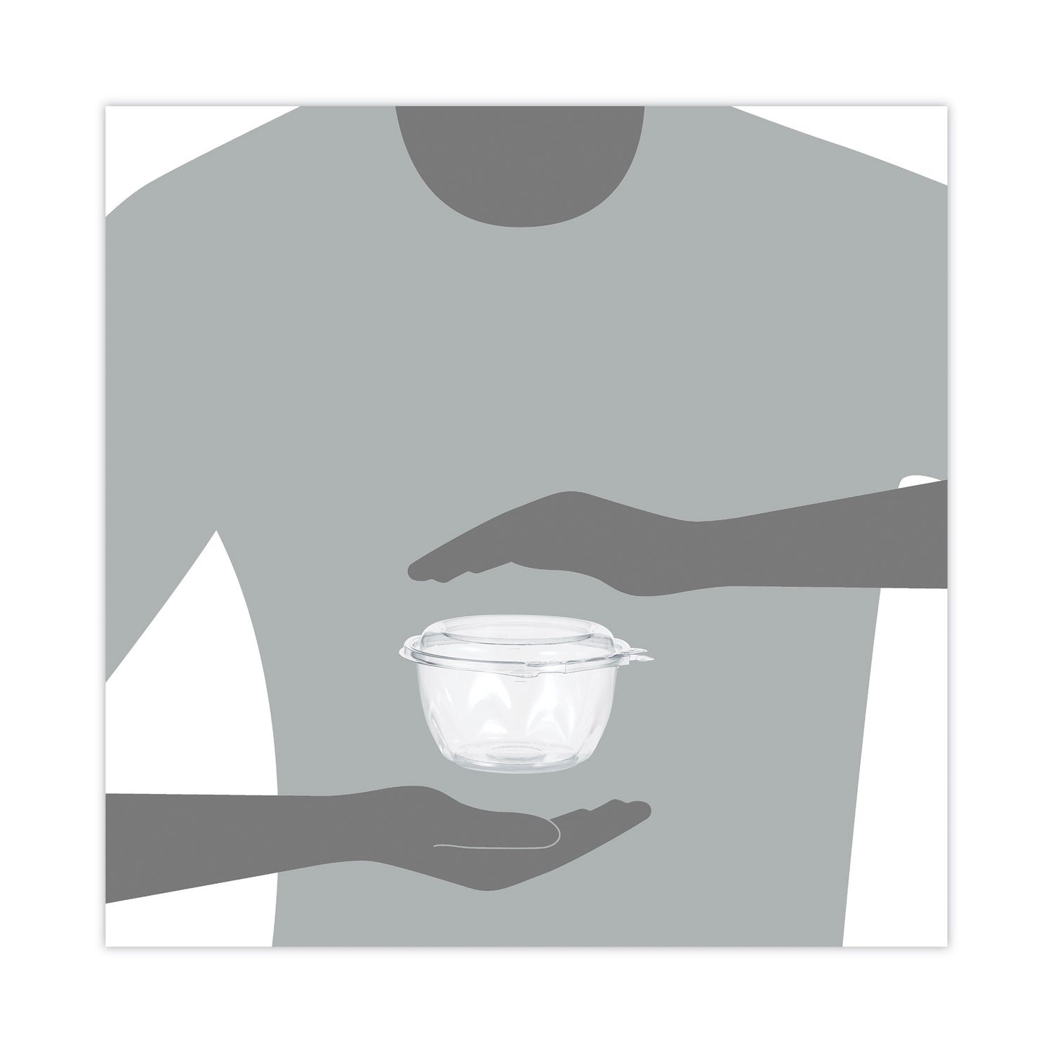 Dart Tamper-Resistant, Tamper-Evident Bowls with Dome Lid, 16 oz, 5.5" Diameter x 3.1"h, Clear, Plastic, 240/Carton
