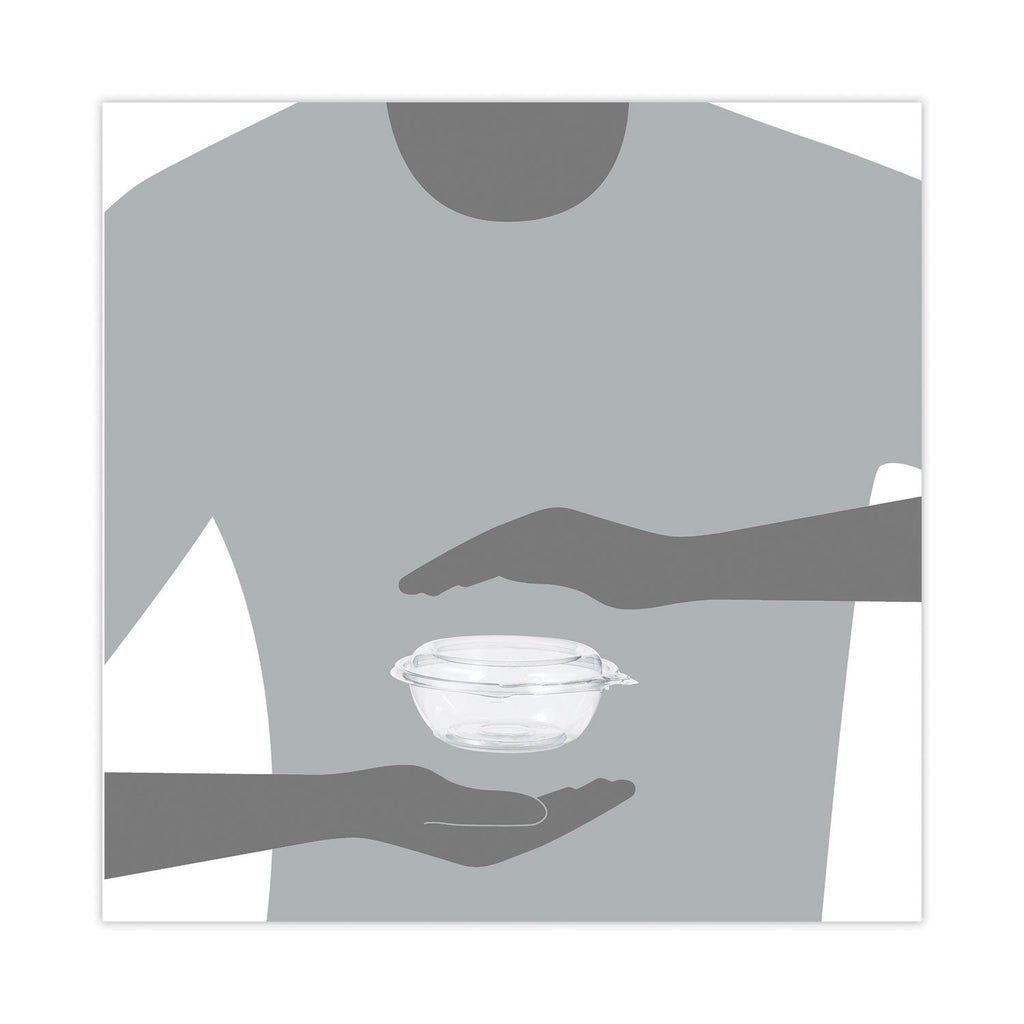 Dart Tamper-Resistant, Tamper-Evident Bowls with Dome Lid, 8 oz, 5.5" Diameter x 2.1"h, Clear, Plastic, 240/Carton