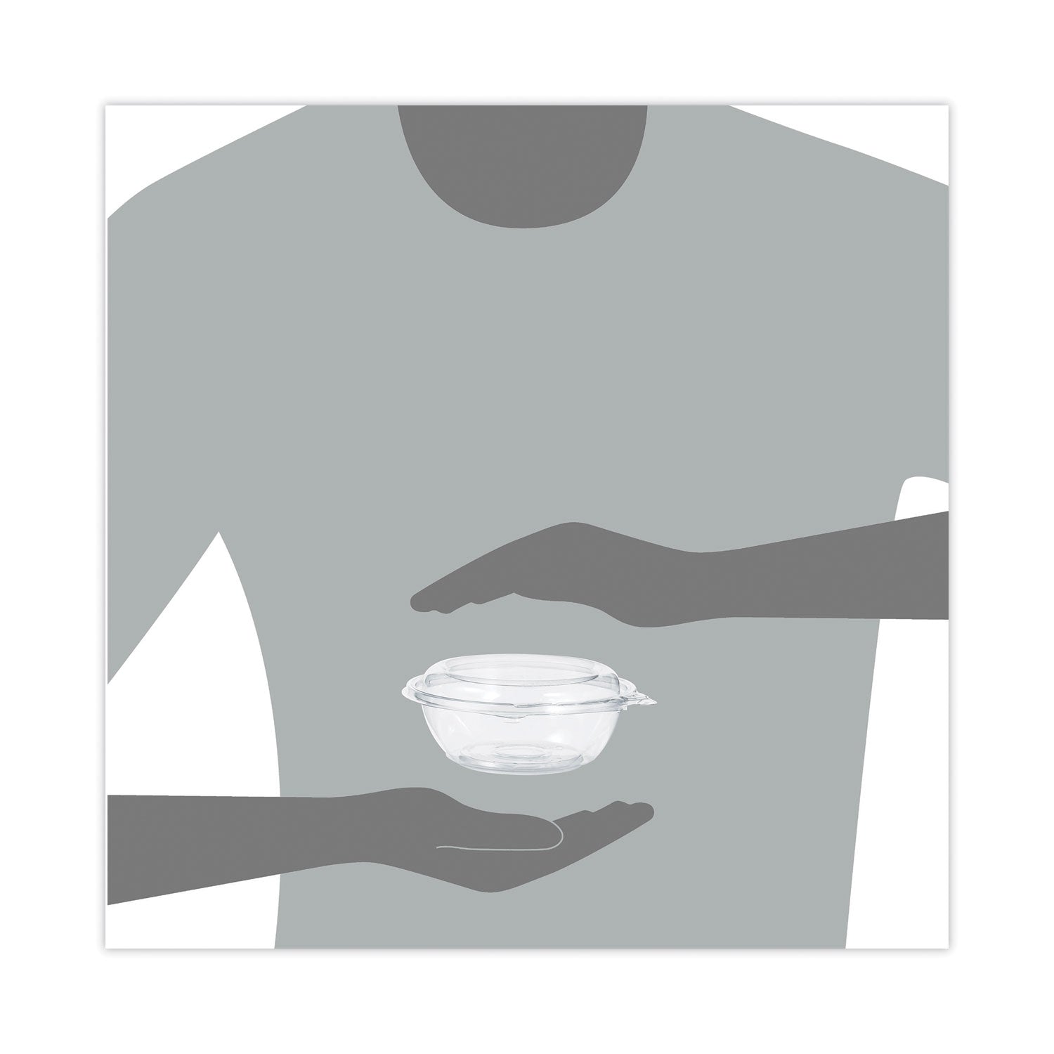 Dart Tamper-Resistant, Tamper-Evident Bowls with Dome Lid, 8 oz, 5.5" Diameter x 2.1"h, Clear, Plastic, 240/Carton