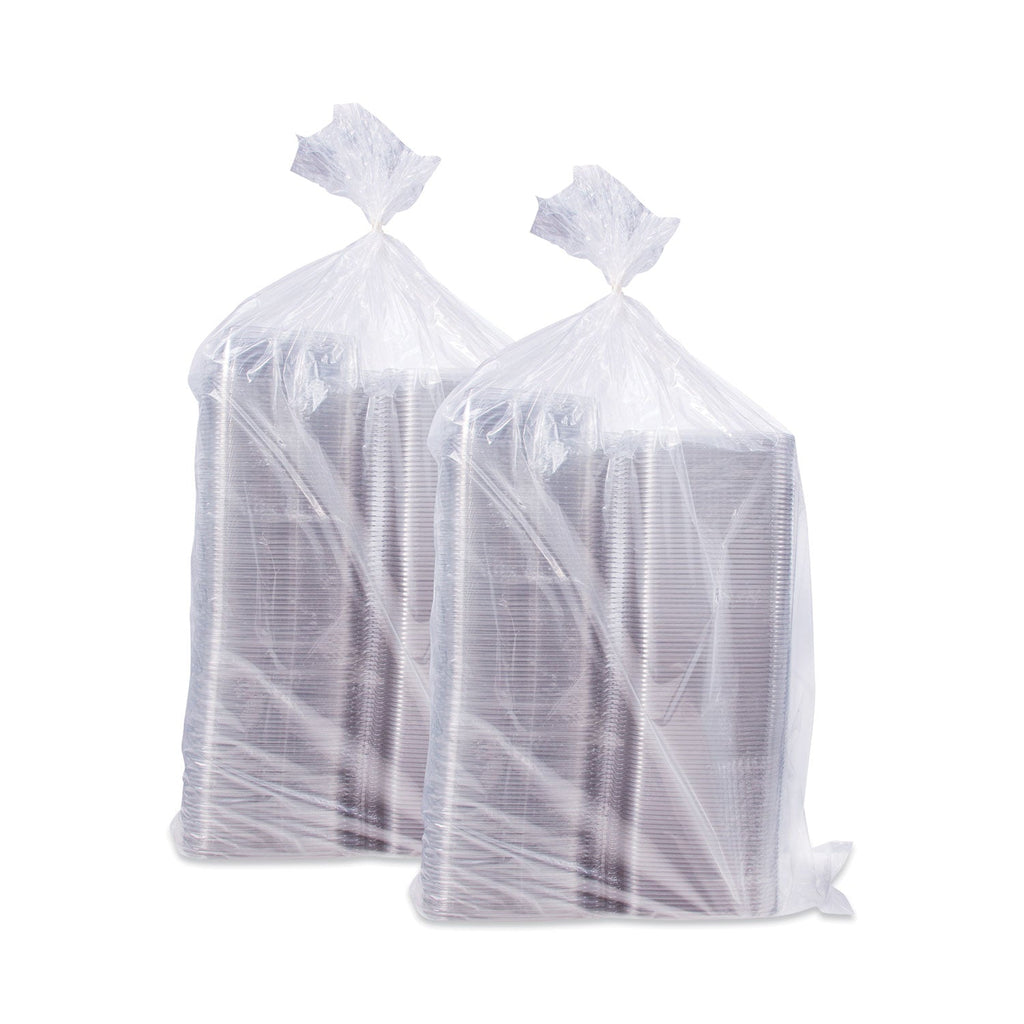 Dart ClearPac SafeSeal Tamper-Resistant/Evident Containers, Flat Lid, 35 oz, 7.9 x 8.8 x 1.8, Clear, Plastic, 100/Bag, 2 Bags/CT