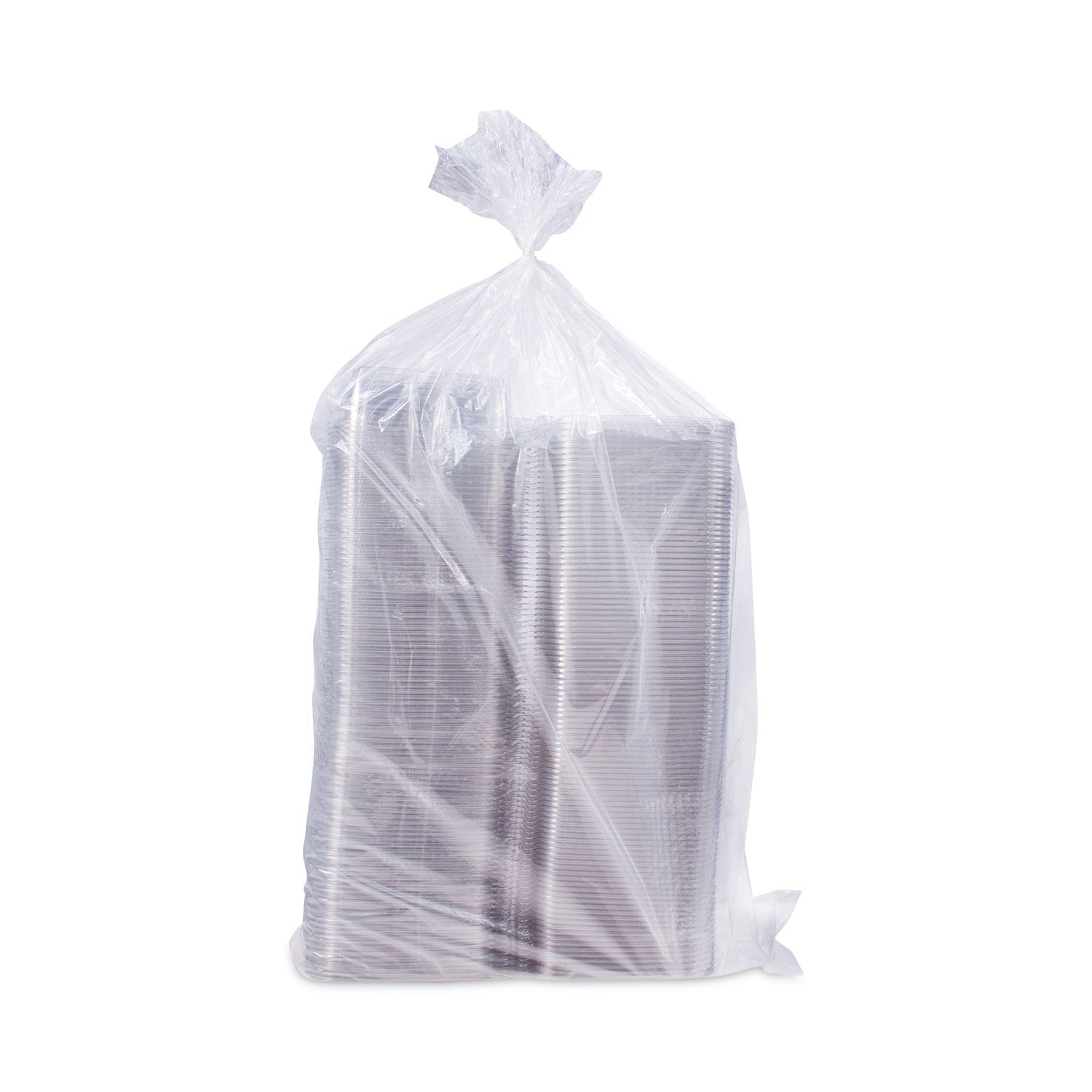 Dart ClearPac SafeSeal Tamper-Resistant/Evident Containers, Flat Lid, 35 oz, 7.9 x 8.8 x 1.8, Clear, Plastic, 100/Bag, 2 Bags/CT