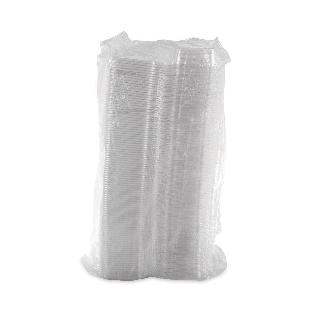 Dart ClearPac SafeSeal Tamper-Resistant, Tamper-Evident Containers, Tall, Flat Lid, 20 oz, 5.7 x 7.3 x 1.8, Clear, Plastic, 200/CT