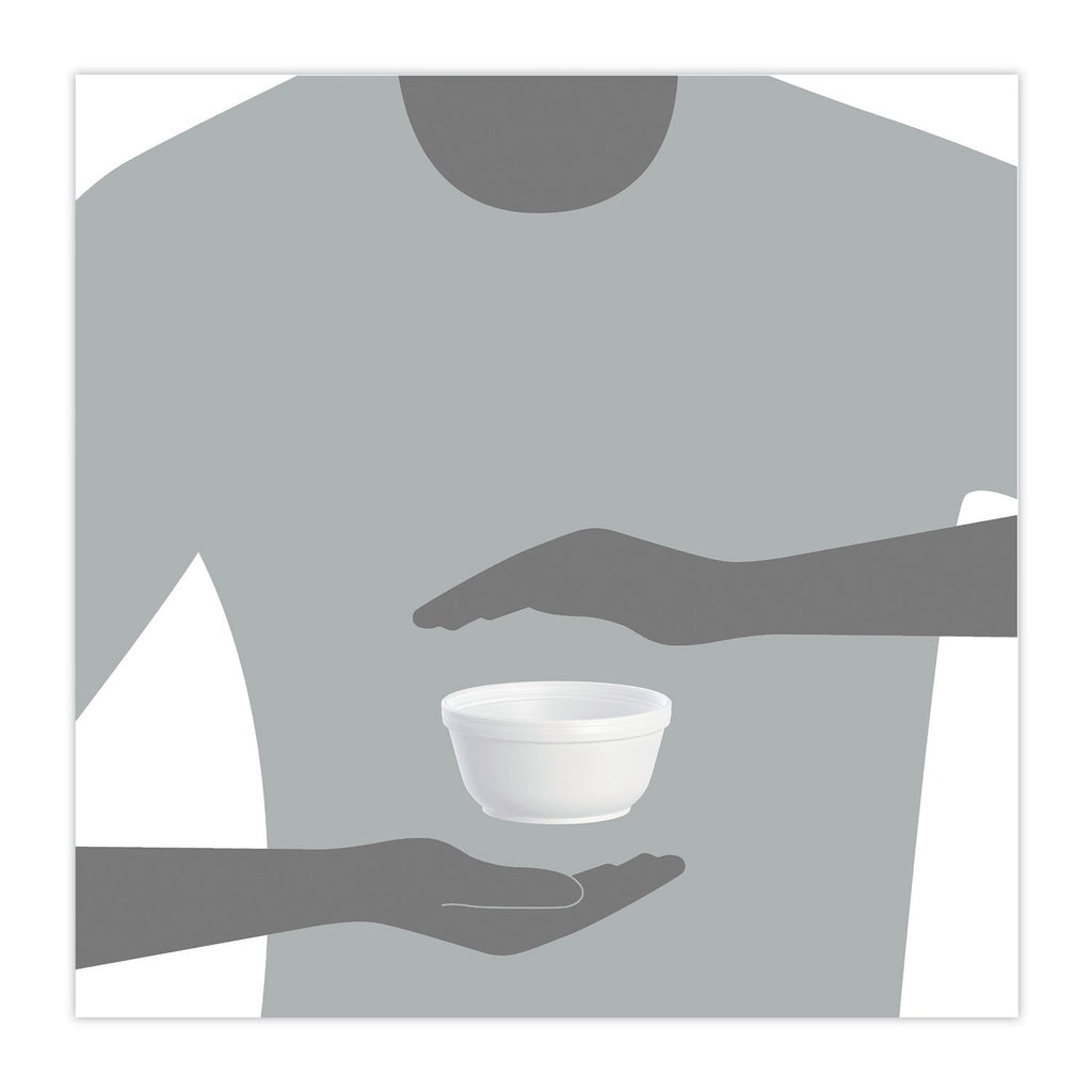Dart Insulated Foam Bowls, 12 oz, White, 50/Pack, 20 Packs/Carton