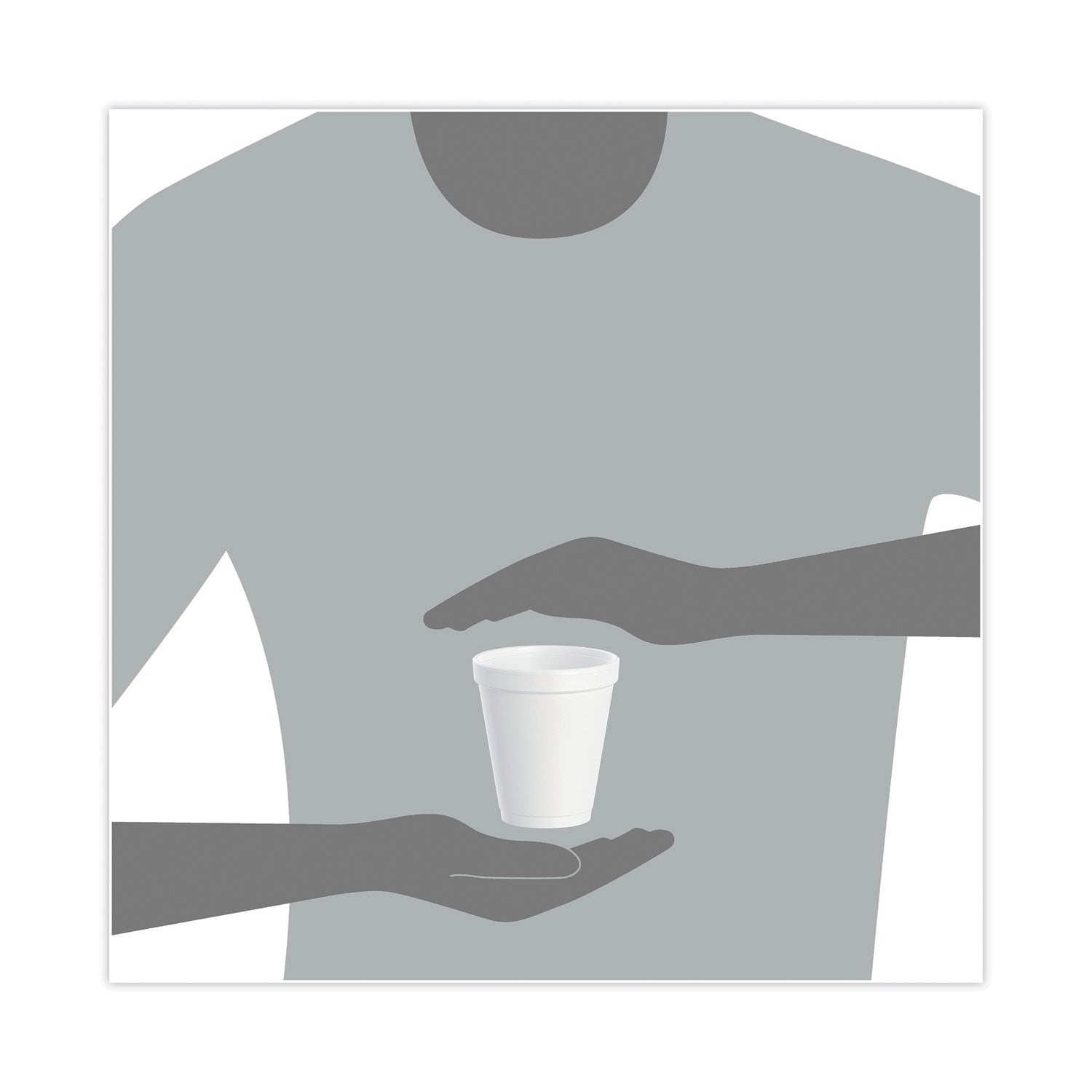 Dart Foam Drink Cups, 8 oz, White, 25/Bag, 40 Bags/Carton