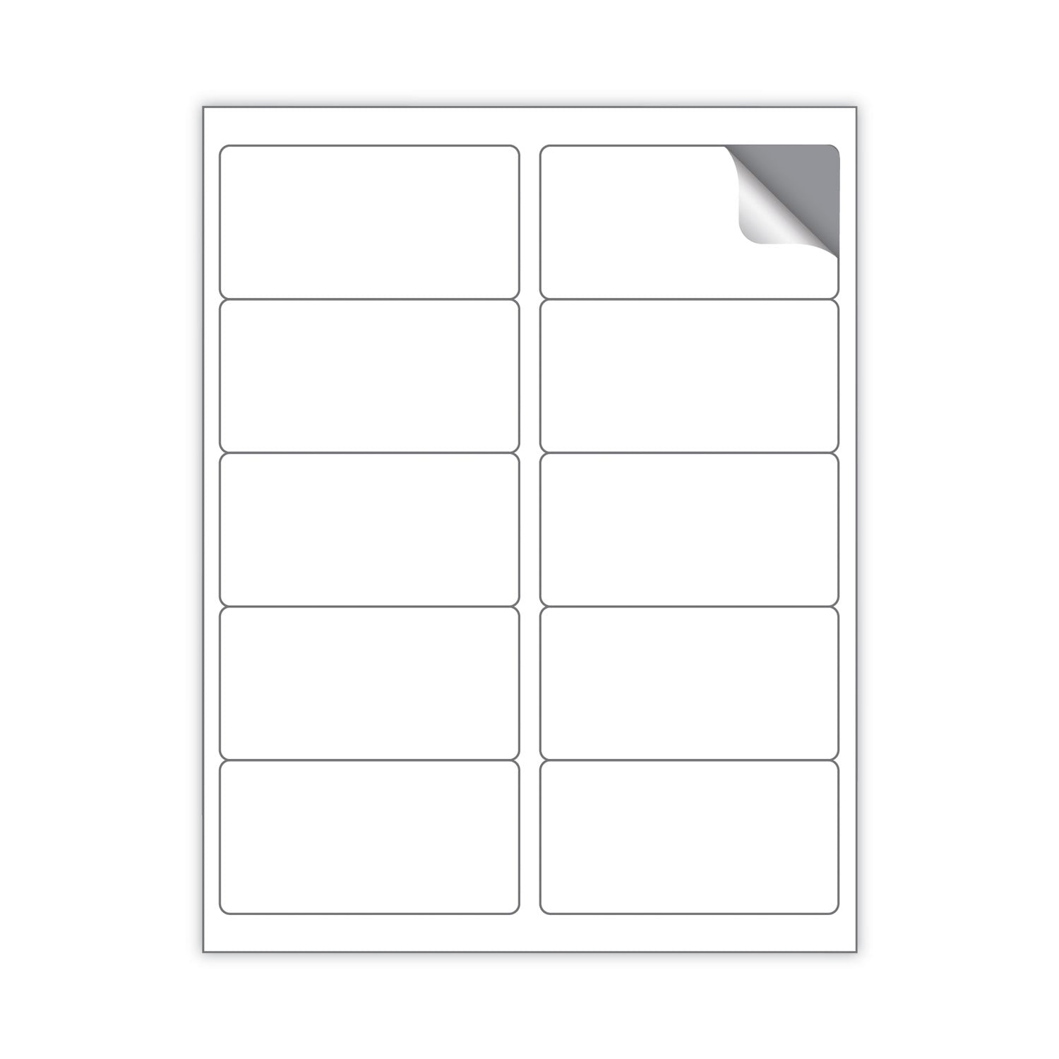 MACO Cover-All Opaque Laser/Inkjet Shipping Labels, Inkjet/Laser Printers, 2 x 4, White, 10 Labels/Sheet, 100 Sheets/Box
