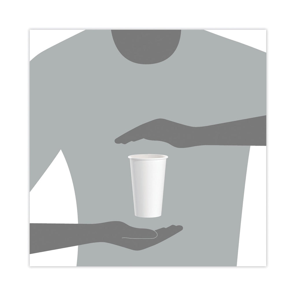 Dart Polycoated Hot Paper Cups, 16 oz, White, 50 Sleeve, 20 Sleeves/Carton