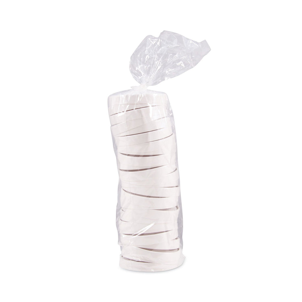 Dart Spiral-Wound Paper Hot Cup Lids, Fits 16 oz Cups, White, 25/Sleeve, 20 Sleeves/Carton