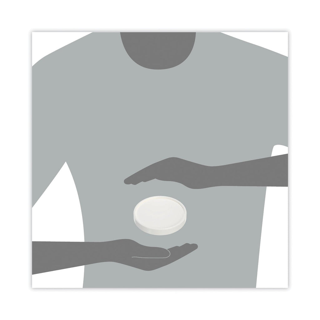 Dart Spiral-Wound Paper Hot Cup Lids, Fits 16 oz Cups, White, 25/Sleeve, 20 Sleeves/Carton