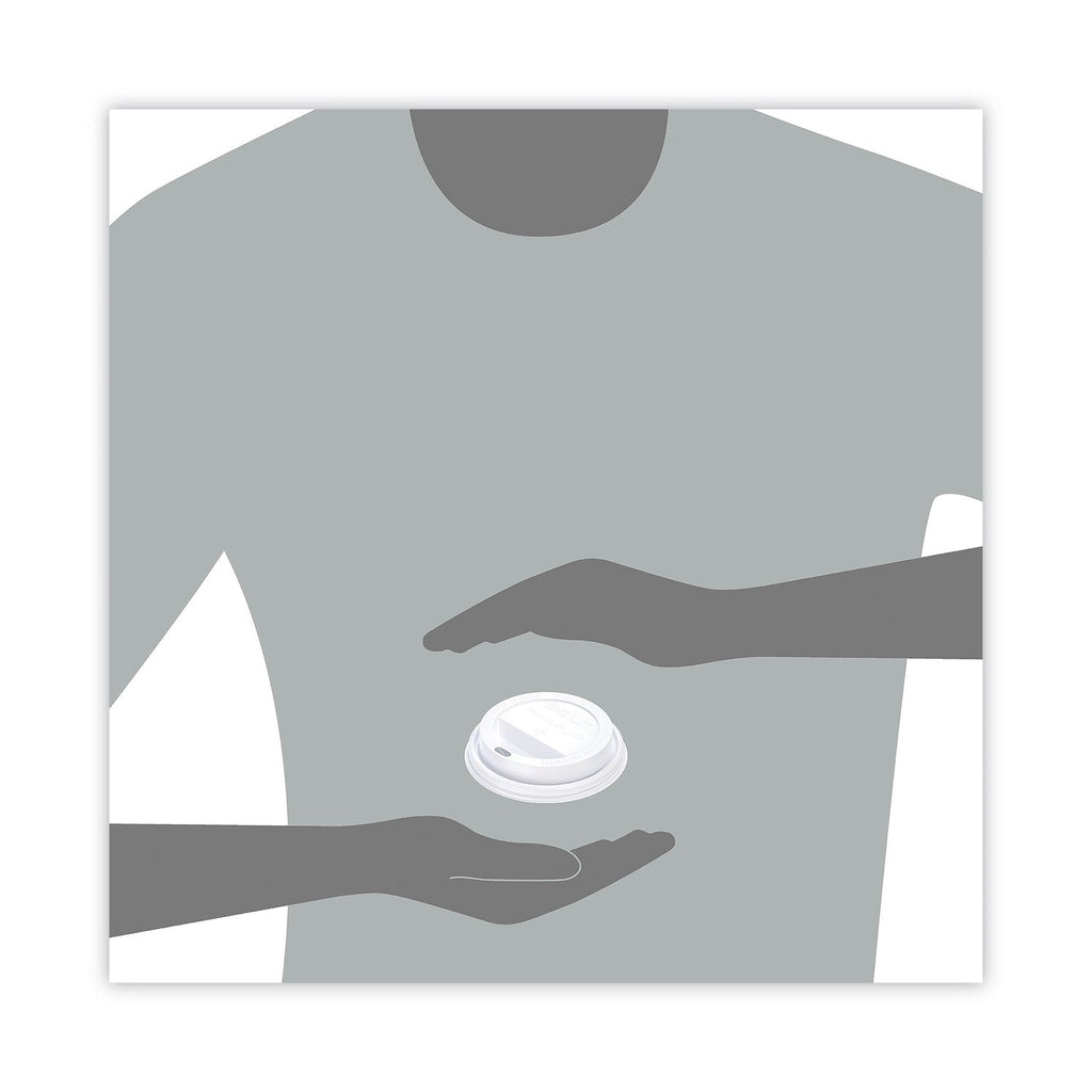 Dart Traveler Cappuccino Style Dome Lid, Polypropylene, Fits 10 oz to 24 oz Hot Cups, White, 1,000/Carton