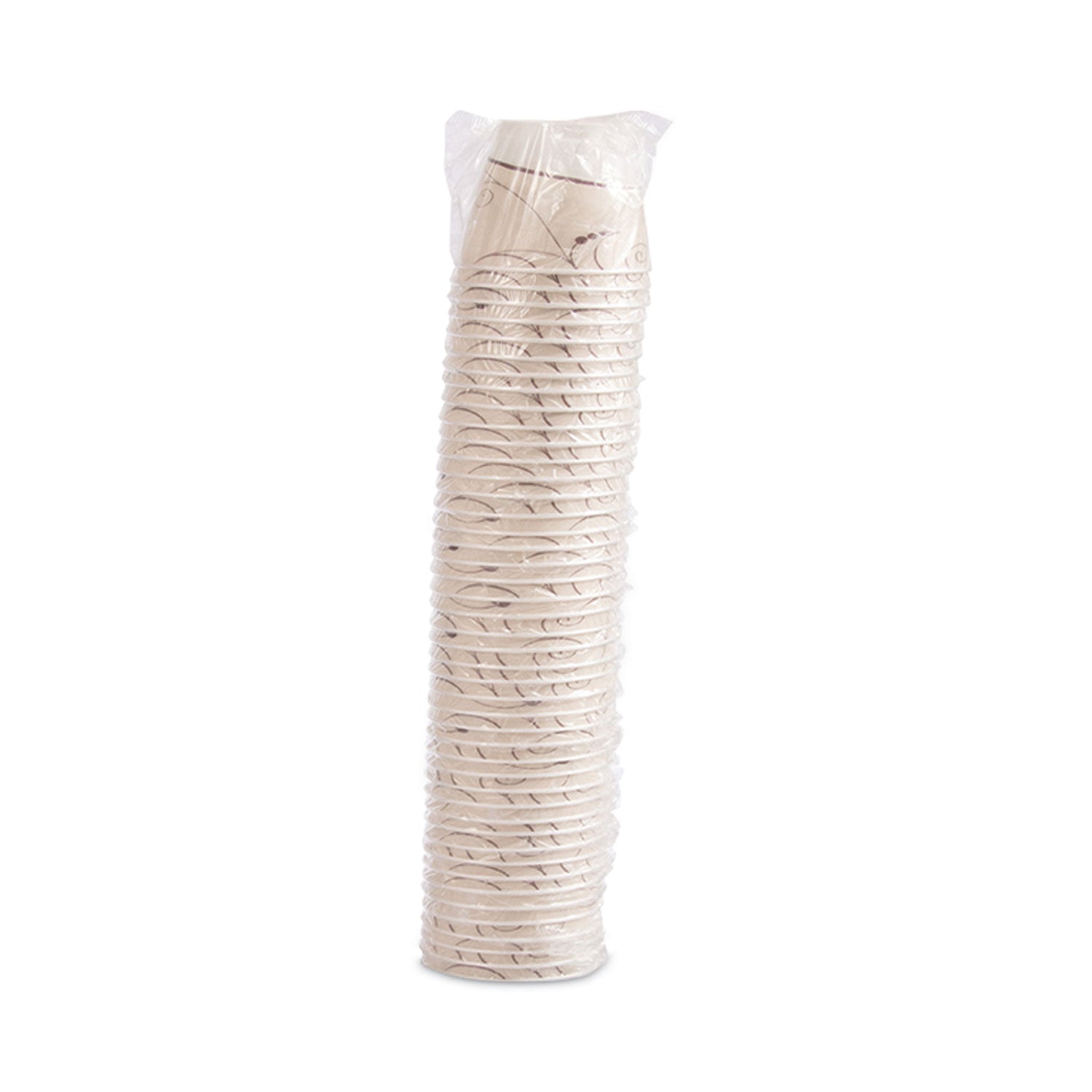 Dart Trophy Plus Dual Temperature Insulated Cups in Symphony Design, 9 oz, Beige, Individual Wrapped, 900/Carton