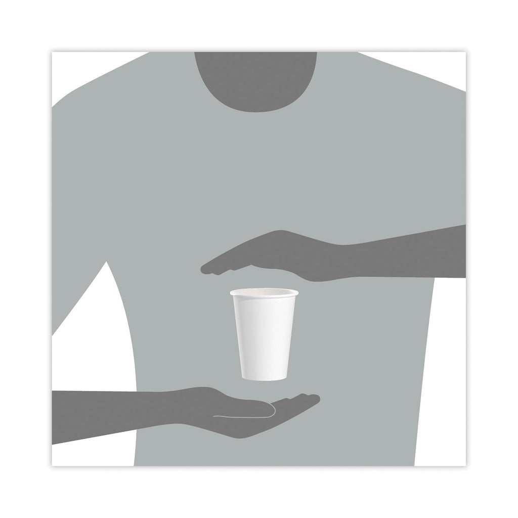 Dart Single-Sided Poly Paper Hot Cups, 12 oz, White, 50/Bag, 20 Bags/Carton