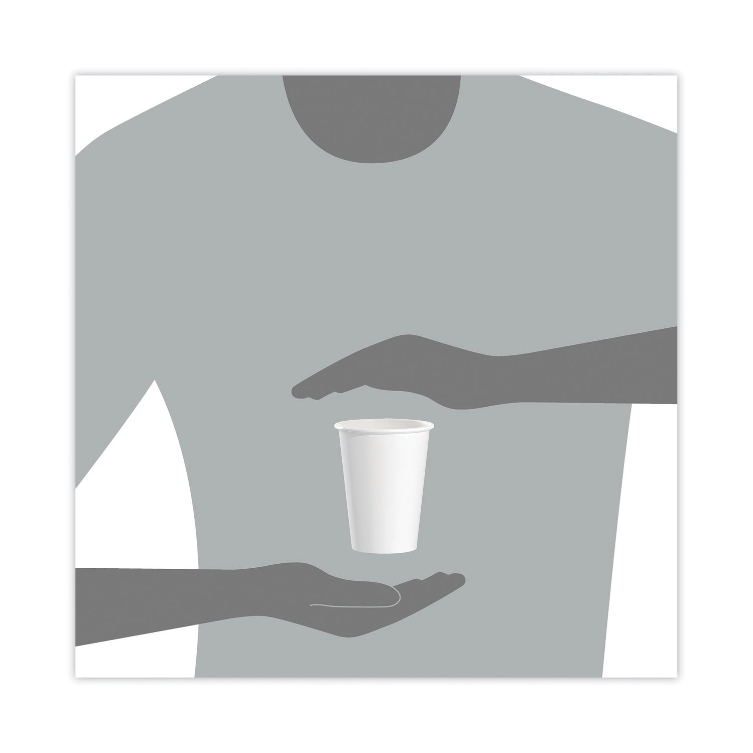 Dart Single-Sided Poly Paper Hot Cups, 12 oz, White, 50/Bag, 20 Bags/Carton