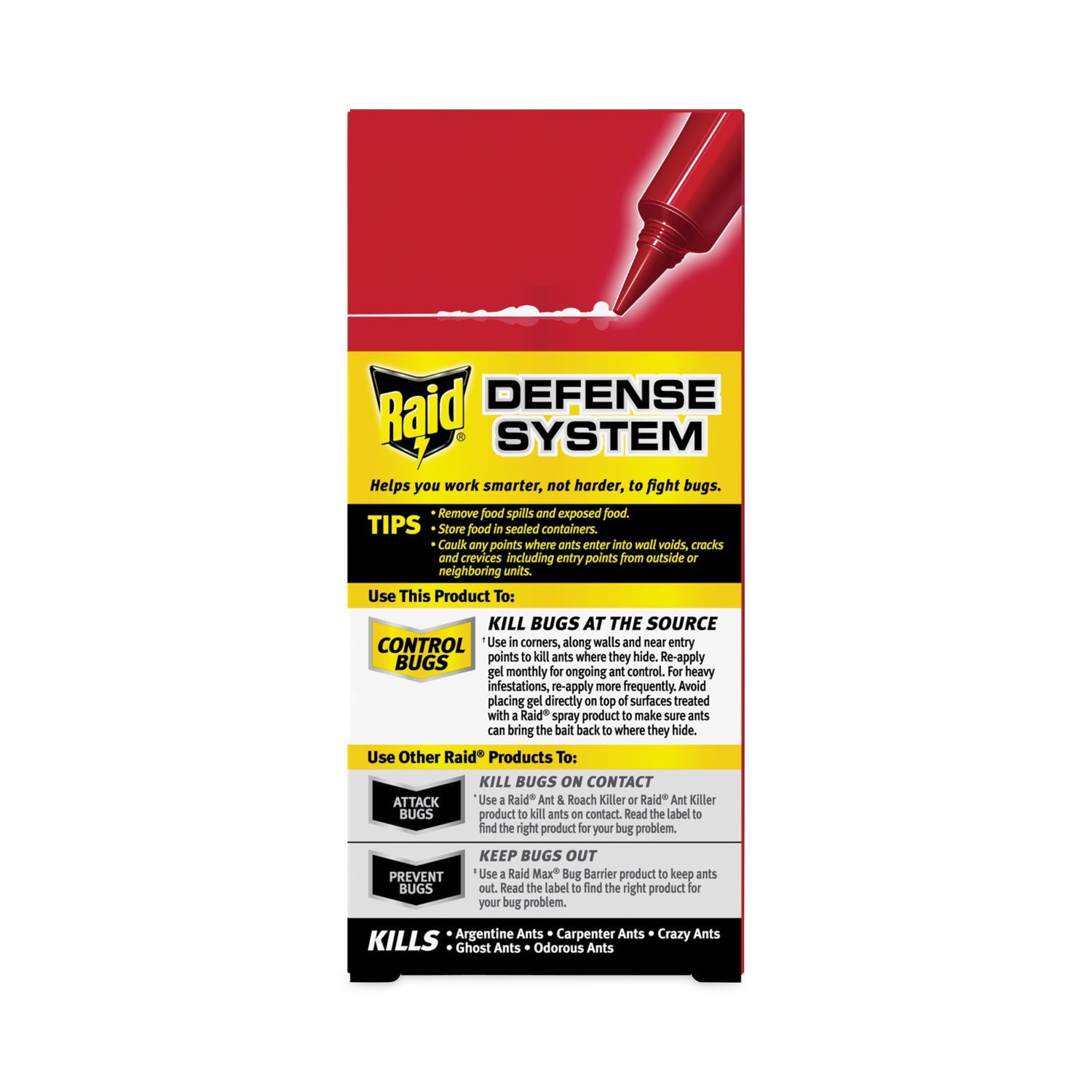 Raid Ant Gel, 1.06 oz Tube, 8/Carton
