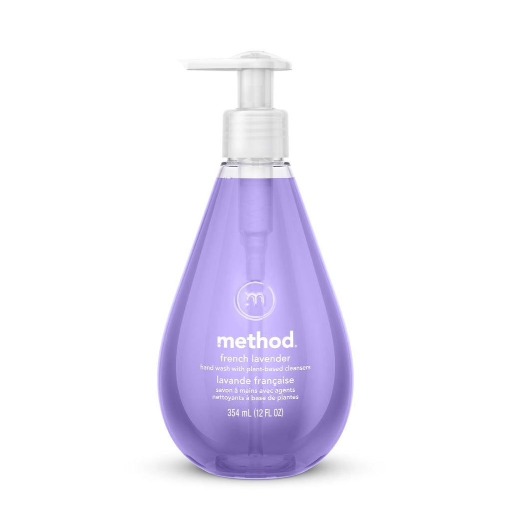 Method Gel Hand Wash, French Lavender, 12 oz Pump Bottle, 6/Carton
