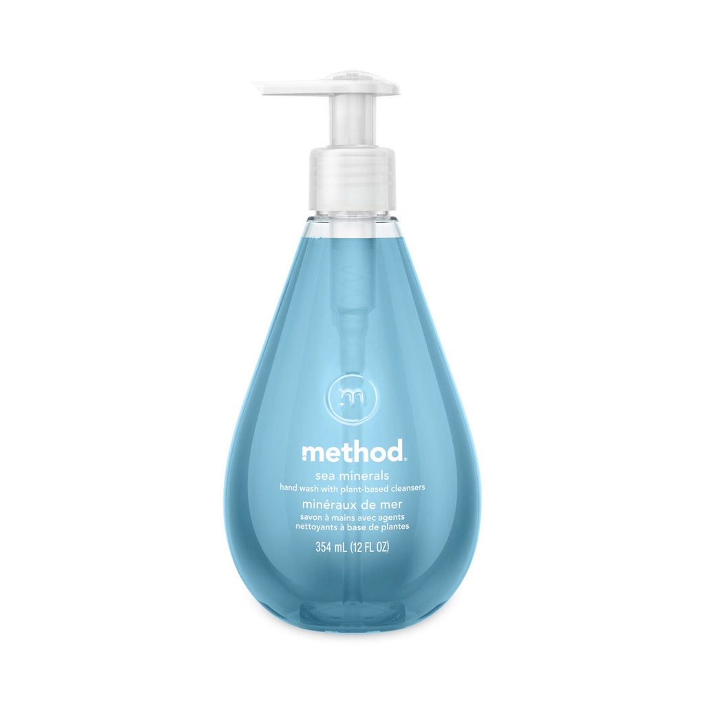 Method Gel Hand Wash, Sea Minerals, 12 oz Pump Bottle, 6/Carton