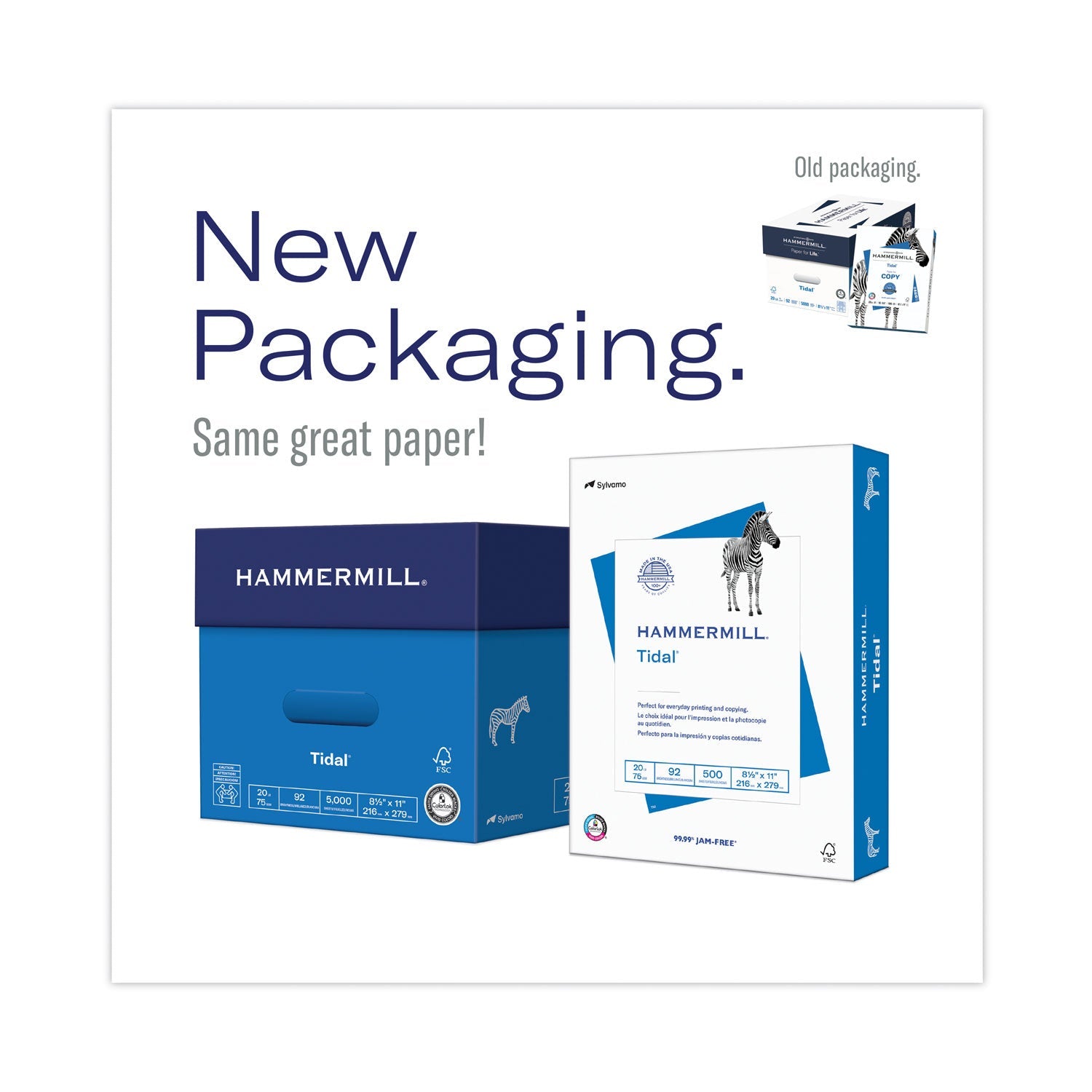 Hammermill Tidal Print Paper, 92 Bright, 20 lb Bond Weight, 8.5 x 11, White, 500 Sheets/Ream, 10 Reams/Carton