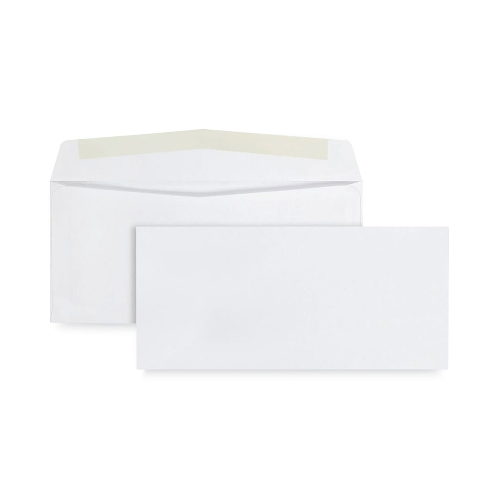 Quality Park Business Envelope, #10, Commercial Flap, Diagonal Seam, Gummed Closure, 24 lb Bond Weight Paper, 4.13 x 9.5, White, 1,000/Box