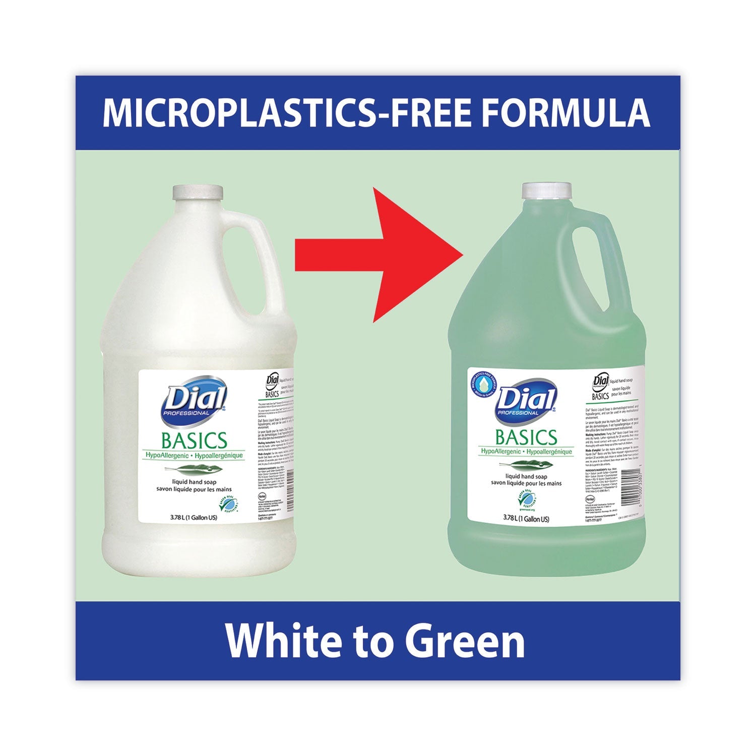 Dial Basics MP Free Liquid Hand Soap, Honeysuckle, 3.78 L Refill Bottle