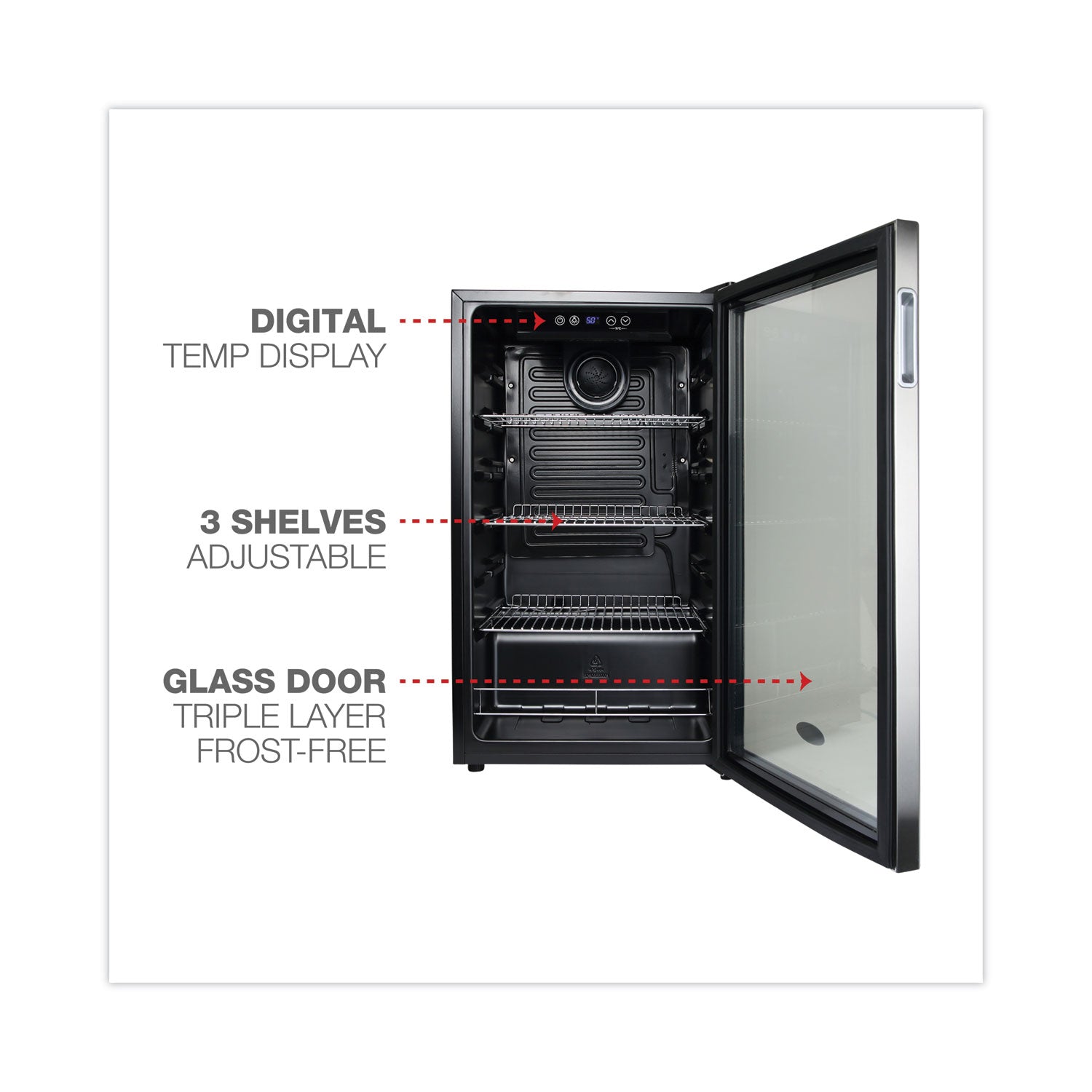 Alera 3.4 Cu. Ft. Beverage Cooler, Stainless Steel/Black