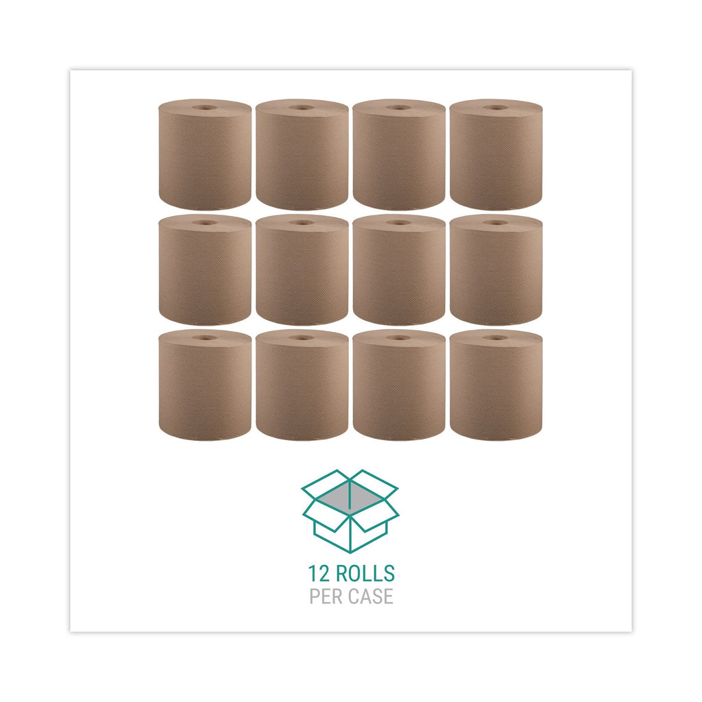 Windsoft Hardwound Roll Towels, 8 x 800 ft, Natural, 12 Rolls/Carton