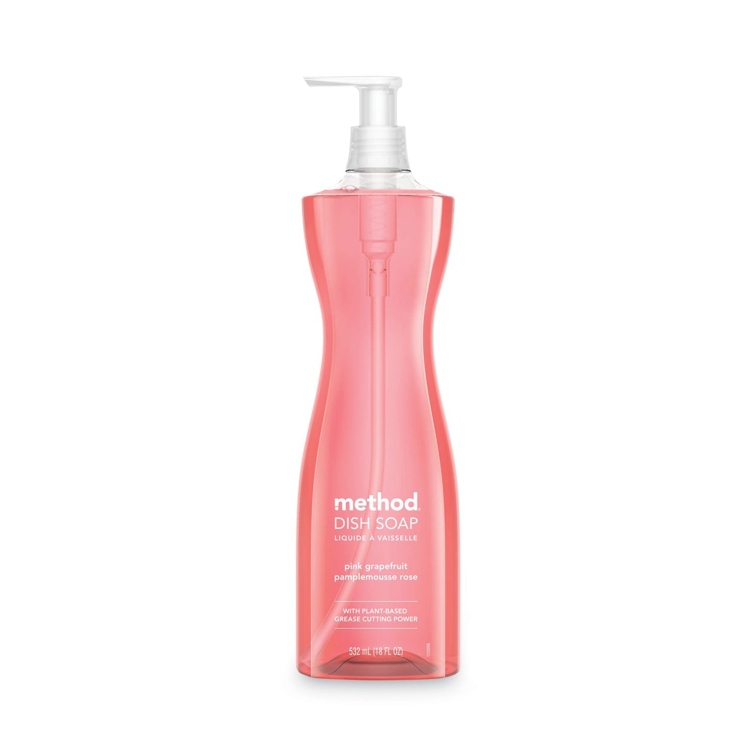 Method Dish Soap Pump, Hour-Glass Bottle Shape, Pink Grapefruit Scent, 18 oz Pump Bottle, 6/Carton