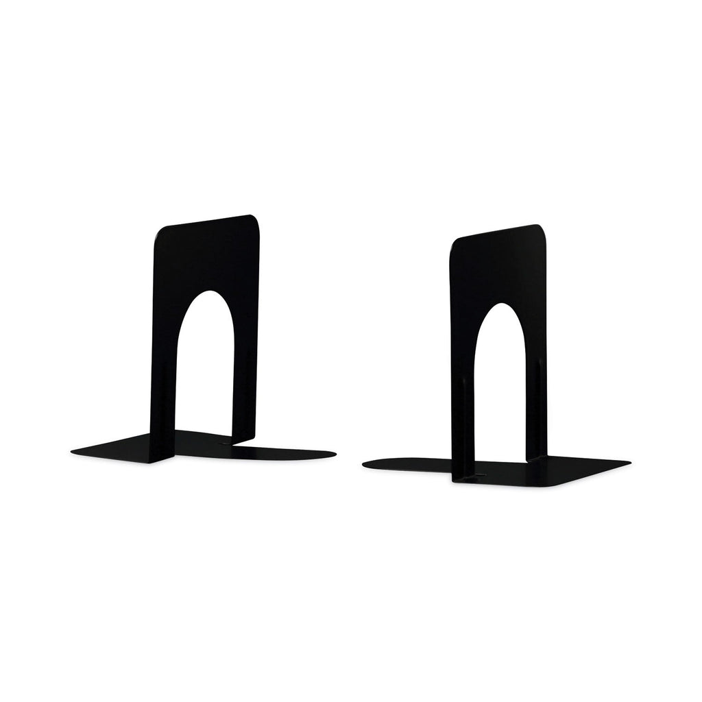 Universal Economy Bookends, Nonskid, 4.75 x 5.25 x 5, Heavy Gauge Steel, Black, 1 Pair